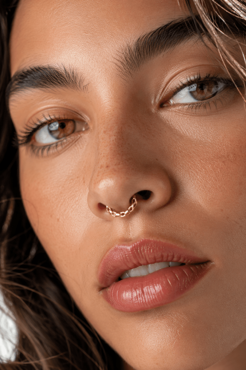Titanium 11mm Cable Single Septum Cartilage Piercing Clicker in Gold & Silver | Findings-00307 Findings-00308 - DLUXCA
