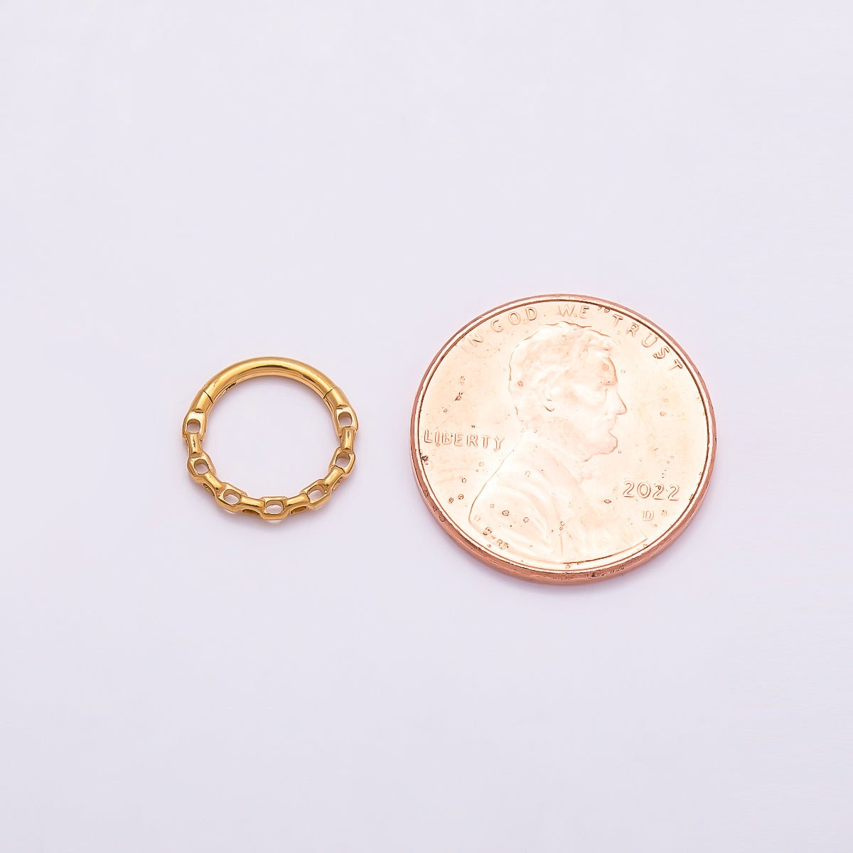 Titanium 11mm Cable Single Septum Cartilage Piercing Clicker in Gold & Silver | Findings-00307 Findings-00308 - DLUXCA