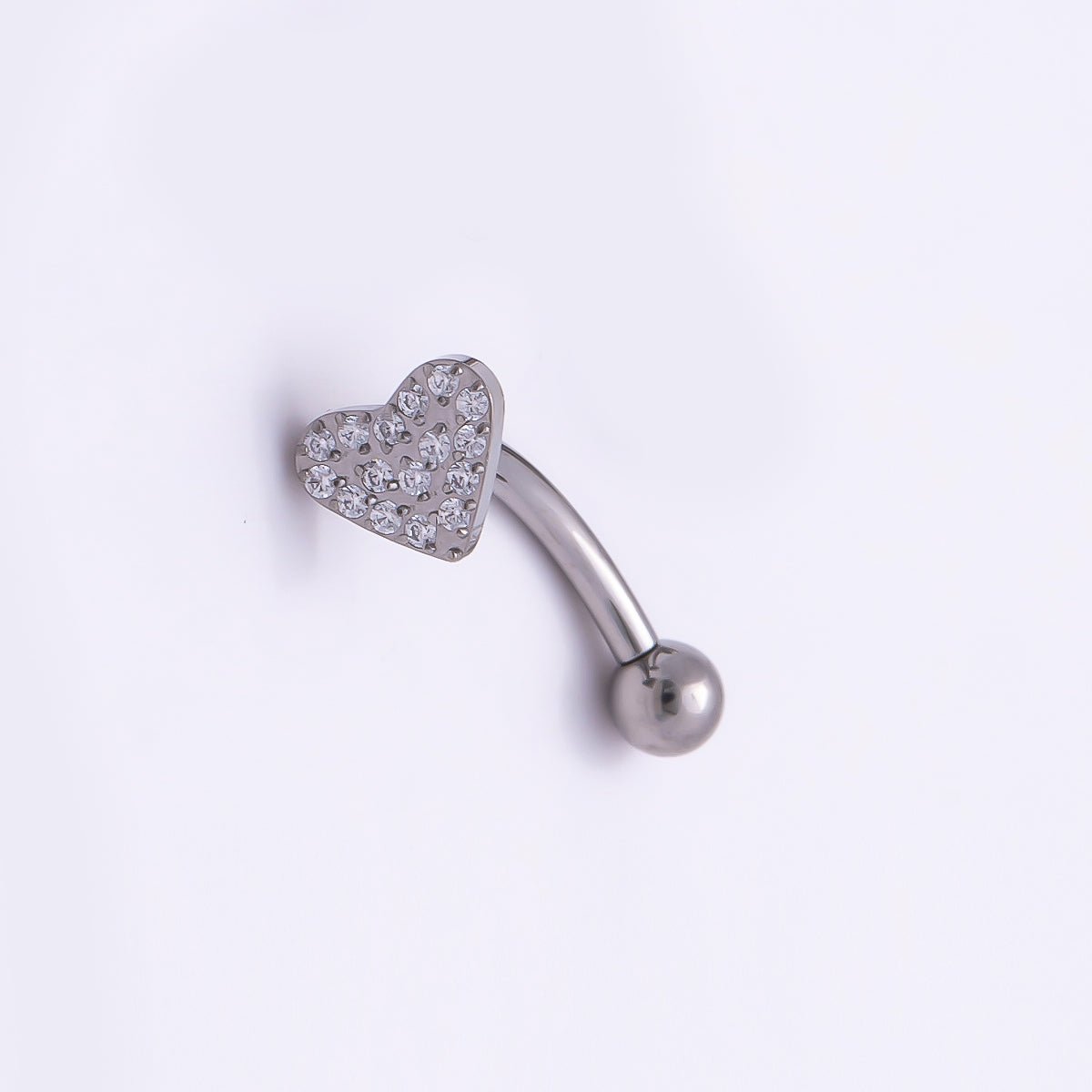 Titanium 4.5mm Micro Paved CZ Butterfly Curved Eyebrow Barbell Piercing Stud in Gold & Silver | Findings-00335 Findings-000336 - DLUXCA