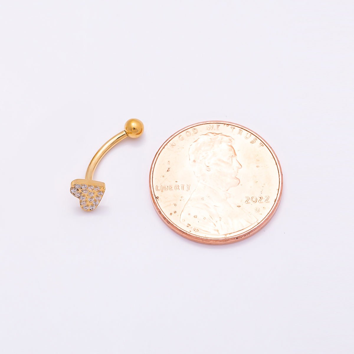 Titanium 4.5mm Micro Paved CZ Butterfly Curved Eyebrow Barbell Piercing Stud in Gold & Silver | Findings-00335 Findings-000336 - DLUXCA