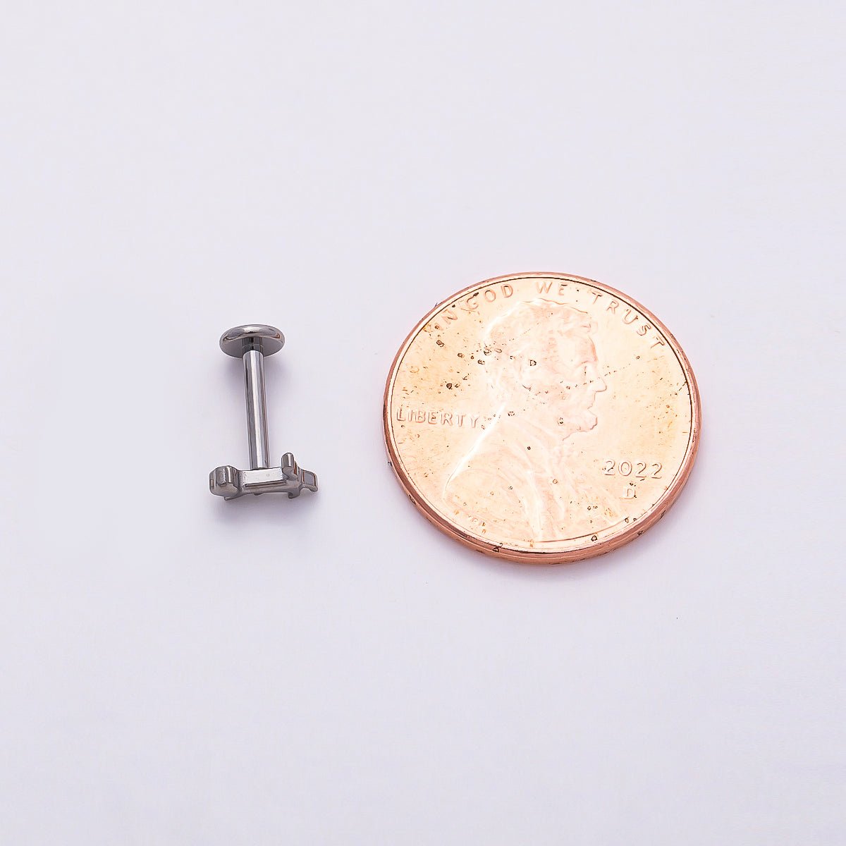 Titanium 4.5mm Minimalist Pet Cat Dog Cartilage Piercing Flat Back Stud in Gold & Silver | Findings-00365 Findings-00366 - DLUXCA