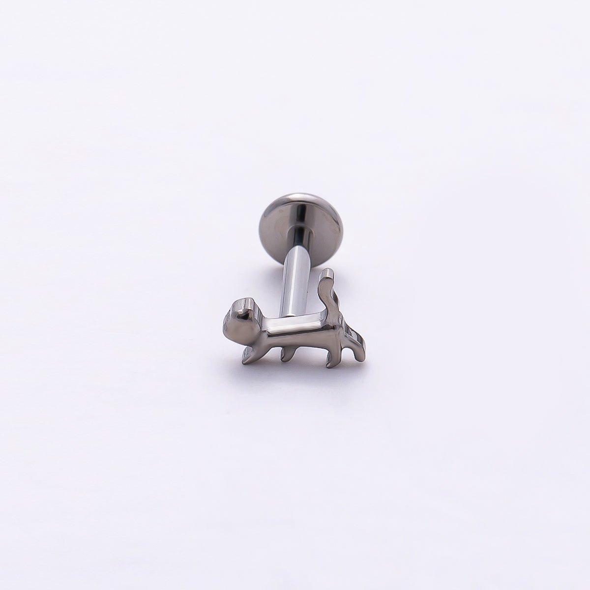 Titanium 4.5mm Minimalist Pet Cat Dog Cartilage Piercing Flat Back Stud in Gold & Silver | Findings-00365 Findings-00366 - DLUXCA