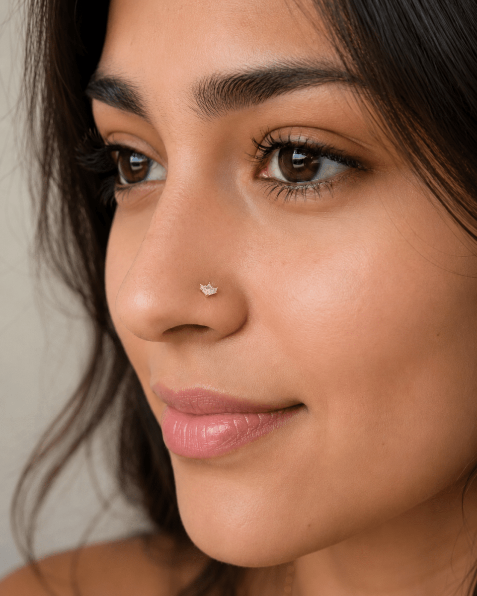 Titanium 5mm Clear CZ Fan Cartilage Piercing Flat Back Stud in Gold & Silver | Findings-00399 Findings-00400 - DLUXCA