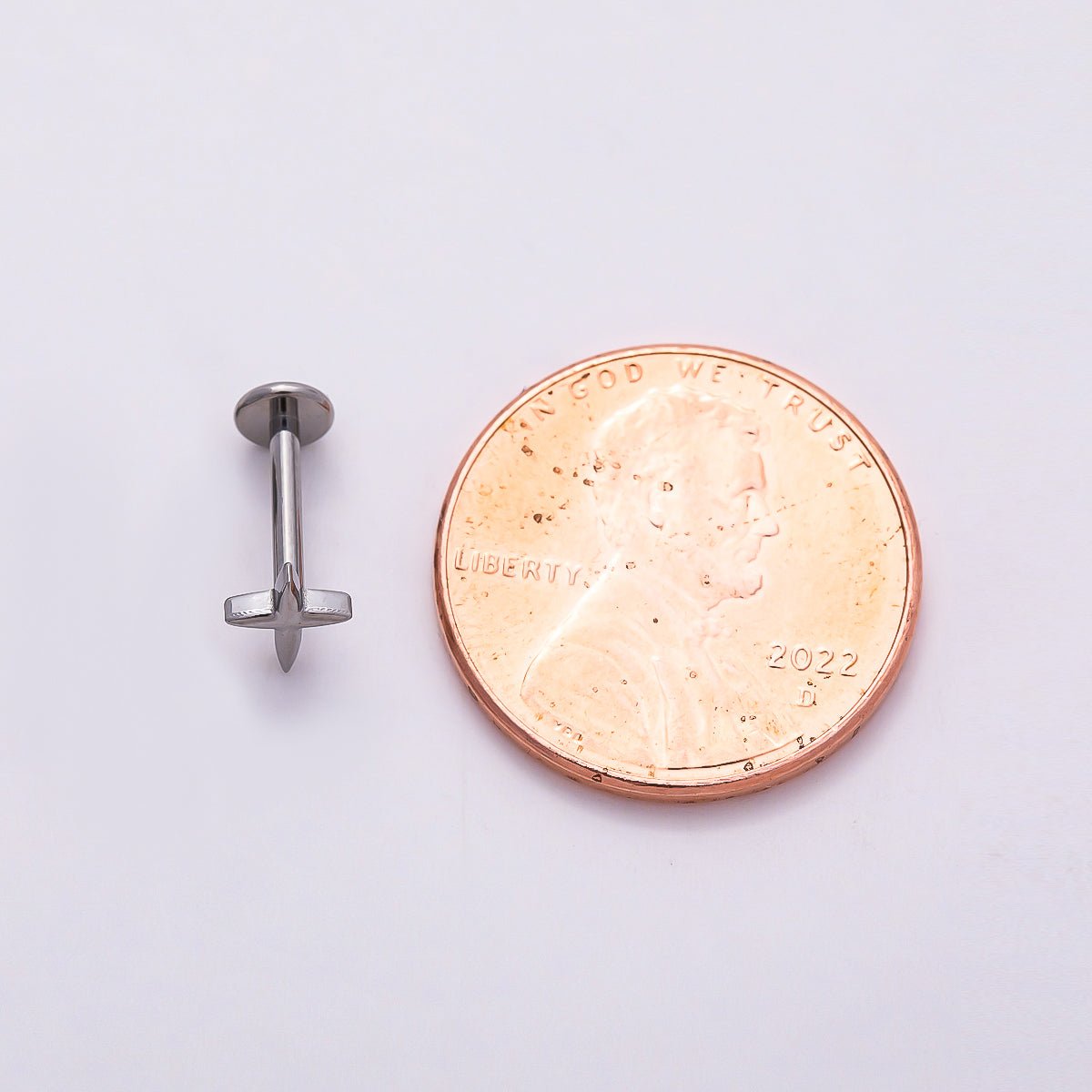 Titanium 6mm North Star Cartilage Piercing Flat Back Stud in Gold & Silver | Findings-00317 Findings-00318 - DLUXCA