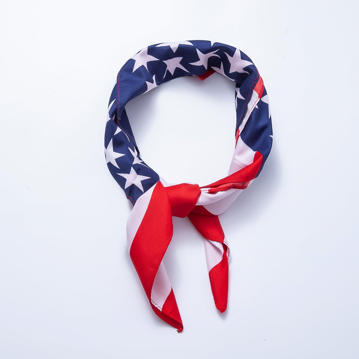 USA American Flag Printed Faux Silk Twill 55 Square Bandana Scarf Necklace | WA-04626 - DLUXCA