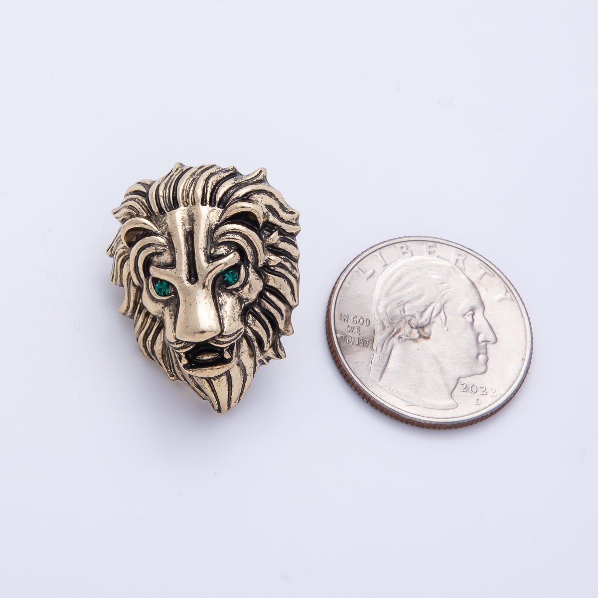 Vintage Gold 28.5mm x 22mm Lion Animal Pin Brooch | BH - 062 - DLUXCA