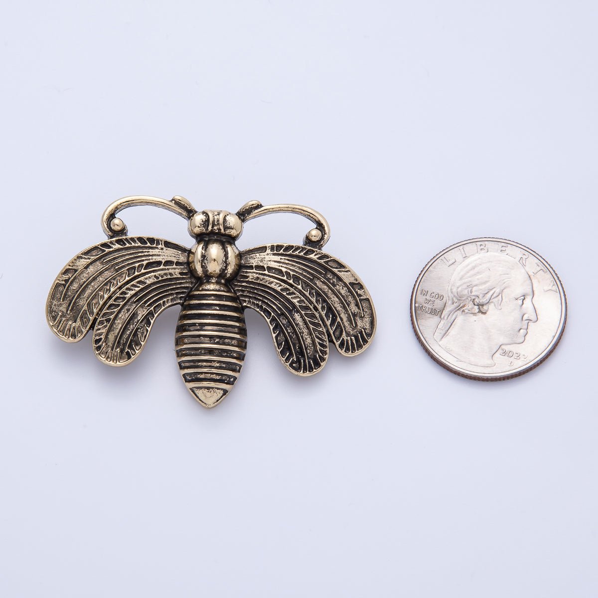 Vintage Gold 51mm x 33mm Fly Insect Animal Pin Brooch | BH - 061 - DLUXCA