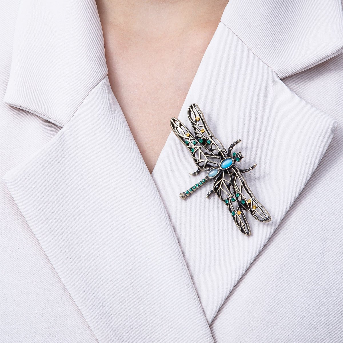 Vintage Gold 71mm x 40mm Dragonfly Insect Animal Pin Brooch | BH - 028 - DLUXCA