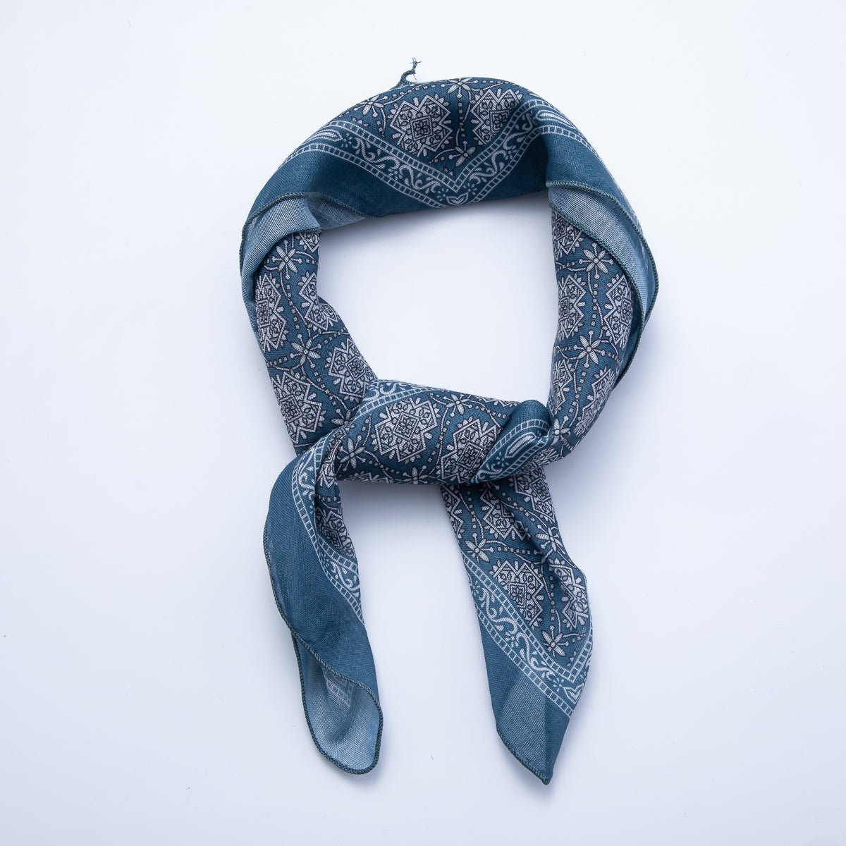 Vintage Square 56mm Soft Faux Silk Bandana Scarf Necklace | WA - 1978 - DLUXCA