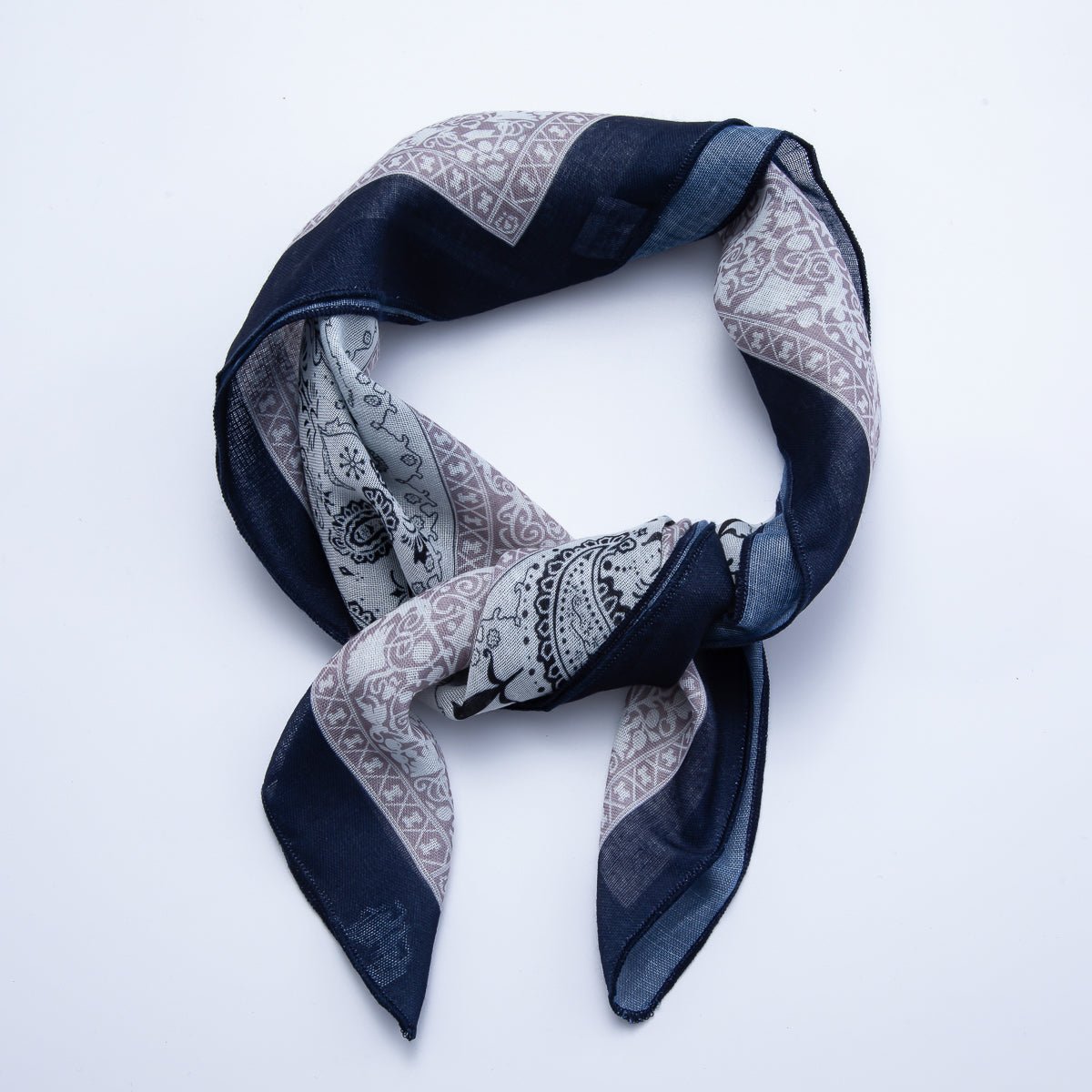 Vintage Square 56mm Soft Faux Silk Bandana Scarf Necklace | WA - 1978 - DLUXCA