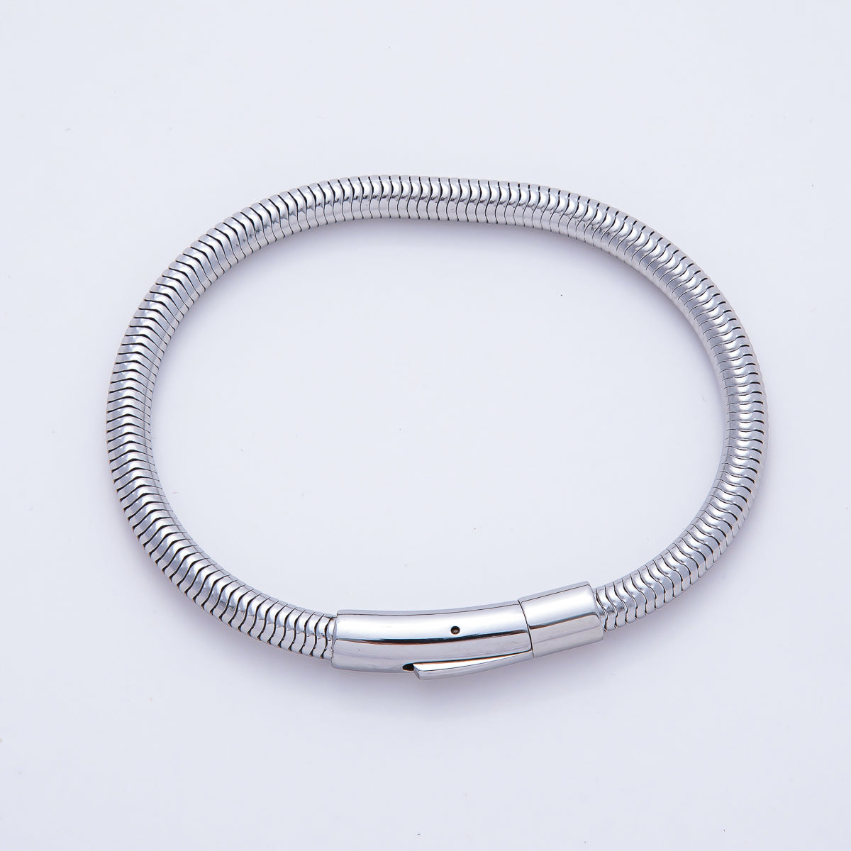 Stainless Steel 5mm Minimalist Snake Chain 8 Inch Bracelet | WA-1378