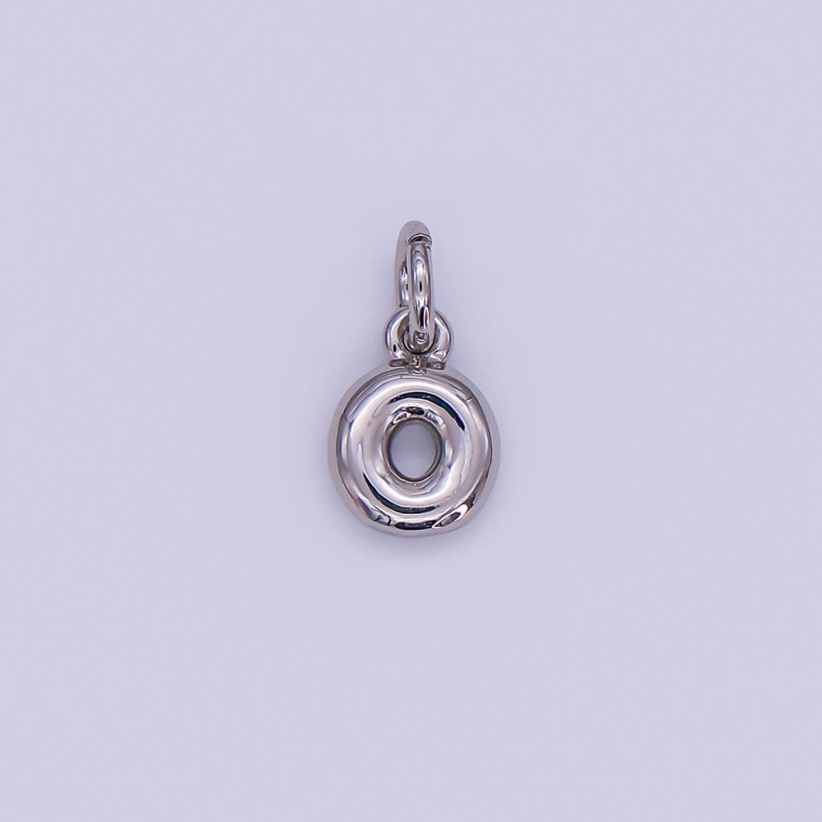 White Gold Filled 10mm Initial Letter Chubby Balloon Mini Charm | A029 - A041 - DLUXCA