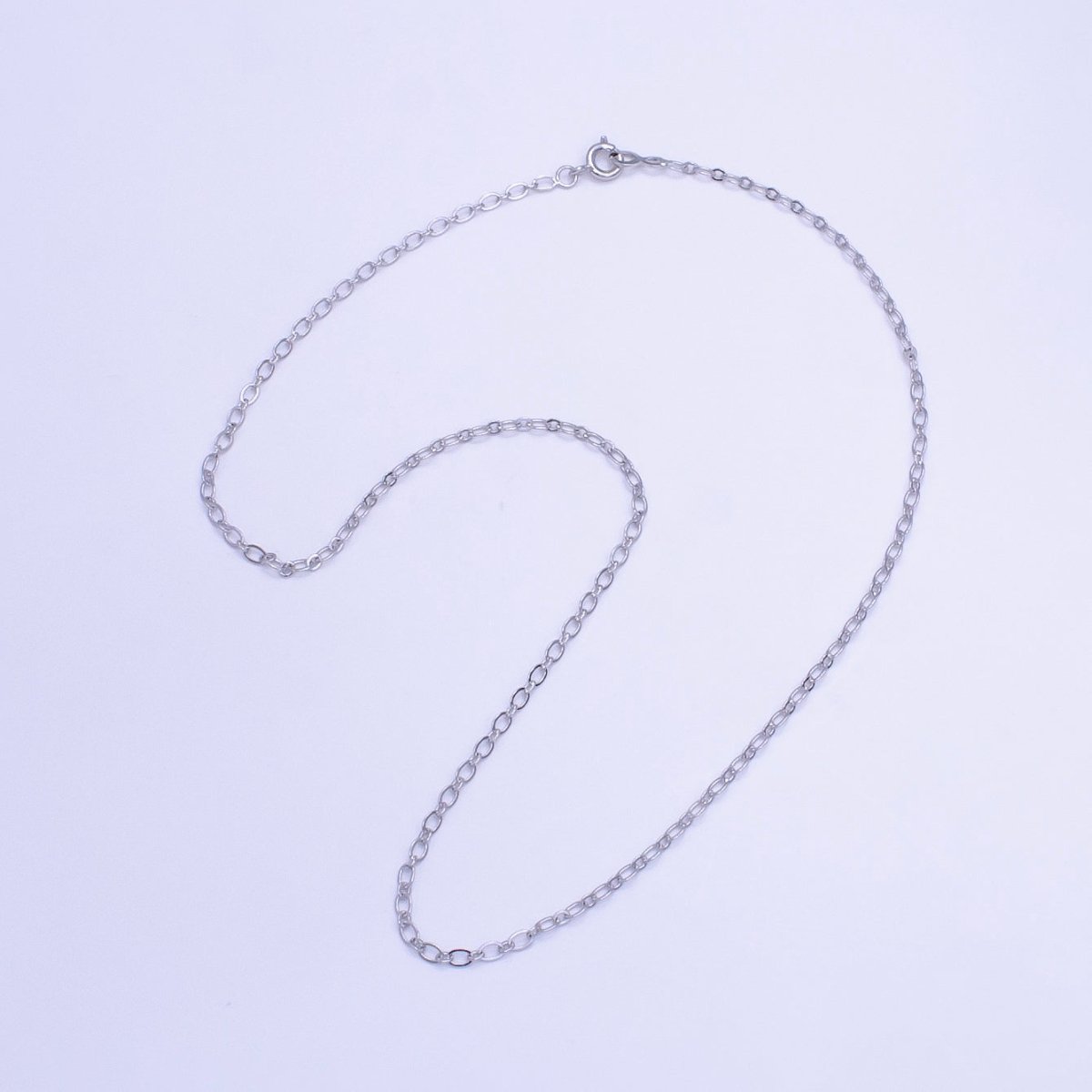 White Gold Filled 2.5mm Cable Chain 18 Inch Necklace | WA - 2516 - DLUXCA