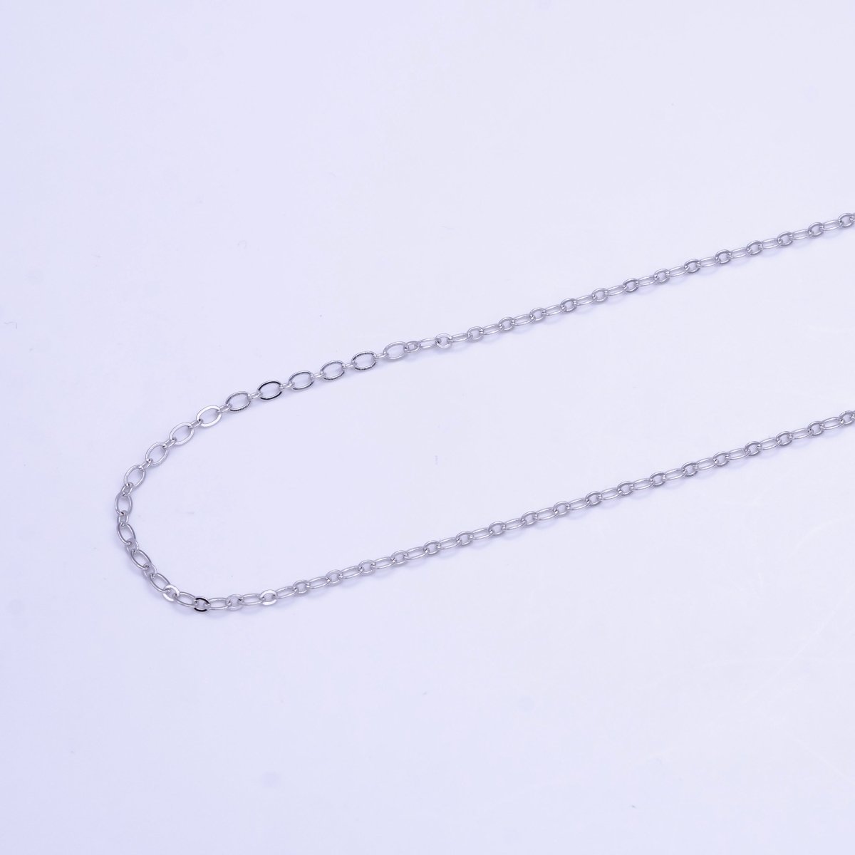 White Gold Filled 2.5mm Cable Chain 18 Inch Necklace | WA - 2516 - DLUXCA