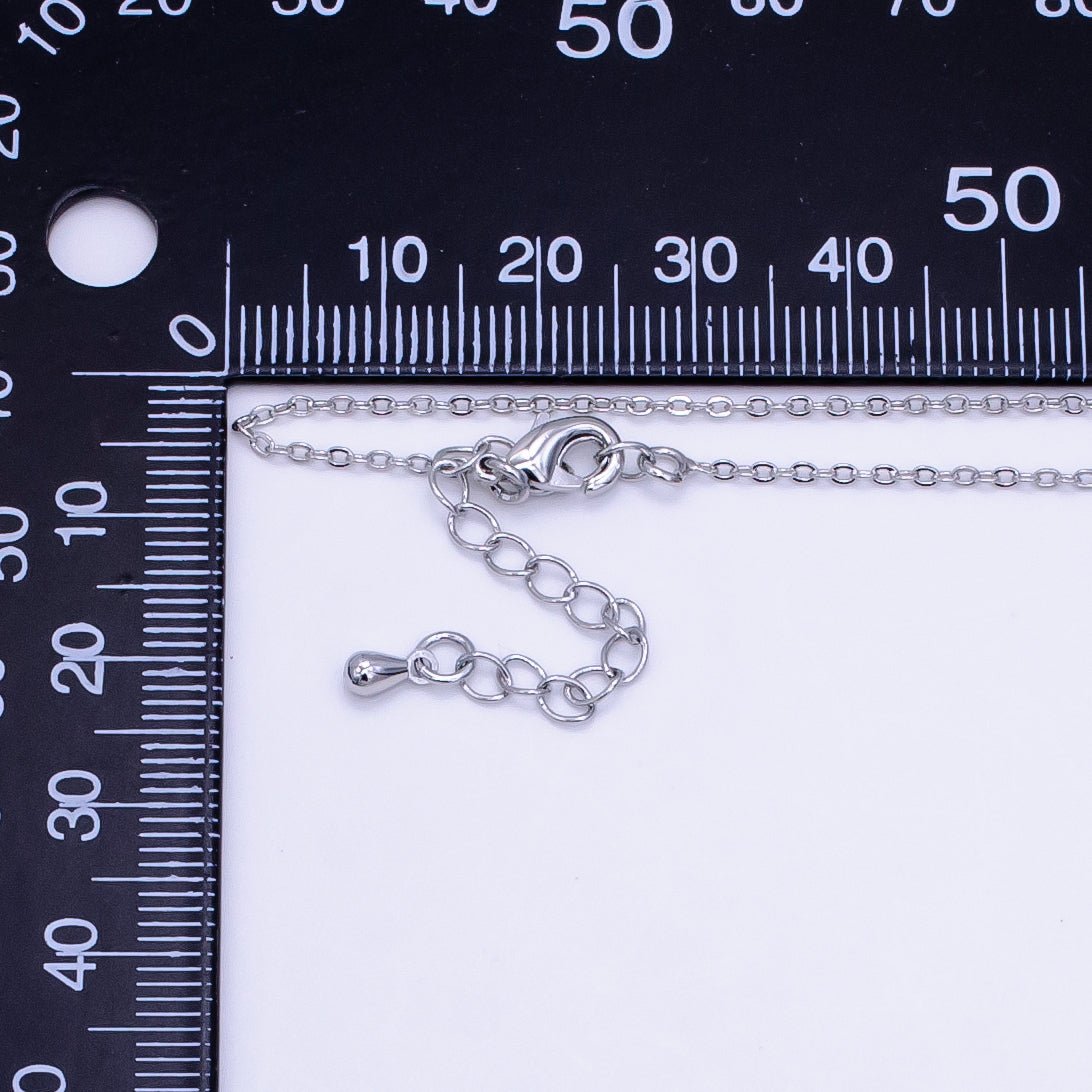 White Gold Filled Anchor Chain Dainty chain necklace, silver necklace chain, Finished chain necklace 18 inch with 1mm width for everyday wear | CN-450 - DLUXCA