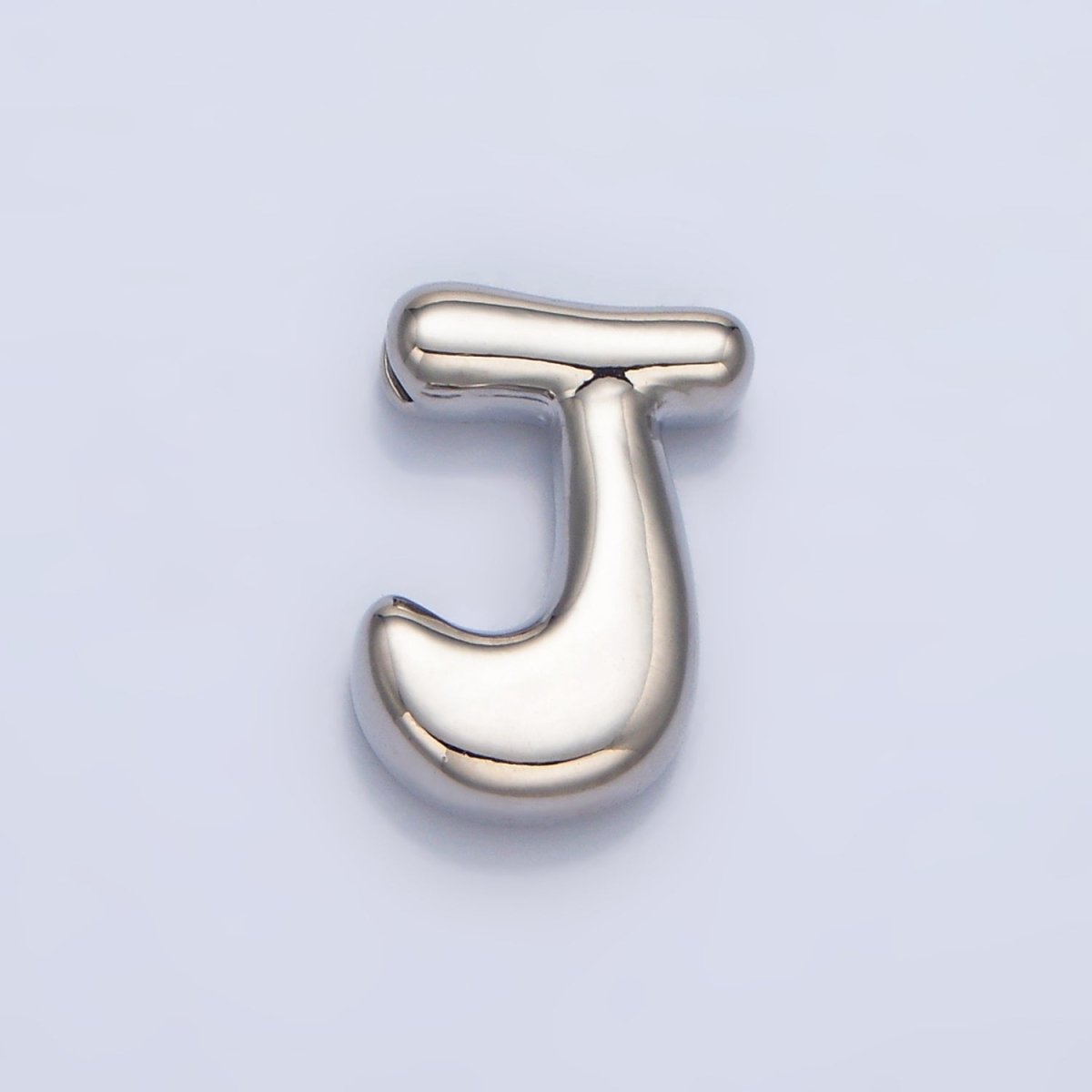 White Gold Filled Groovey Chubby Balloon Letter Initial Pendant | A1643 - A1655 - DLUXCA