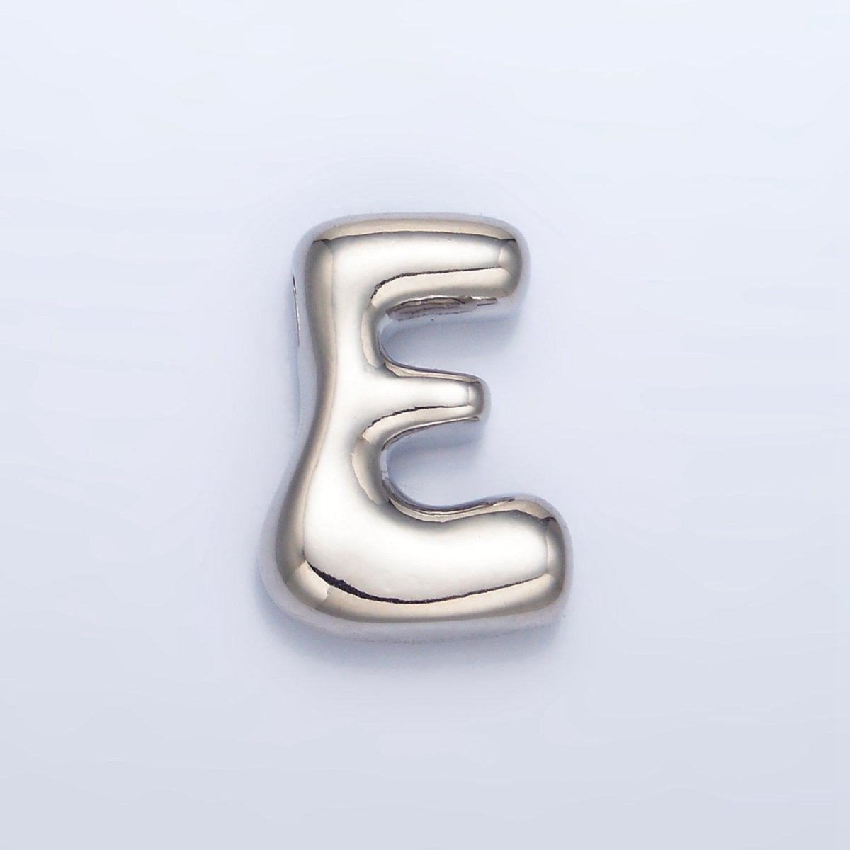 White Gold Filled Groovey Chubby Balloon Letter Initial Pendant | A1643 - A1655 - DLUXCA