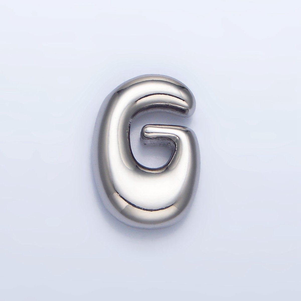 White Gold Filled Groovey Chubby Balloon Letter Initial Pendant | A1643 - A1655 - DLUXCA