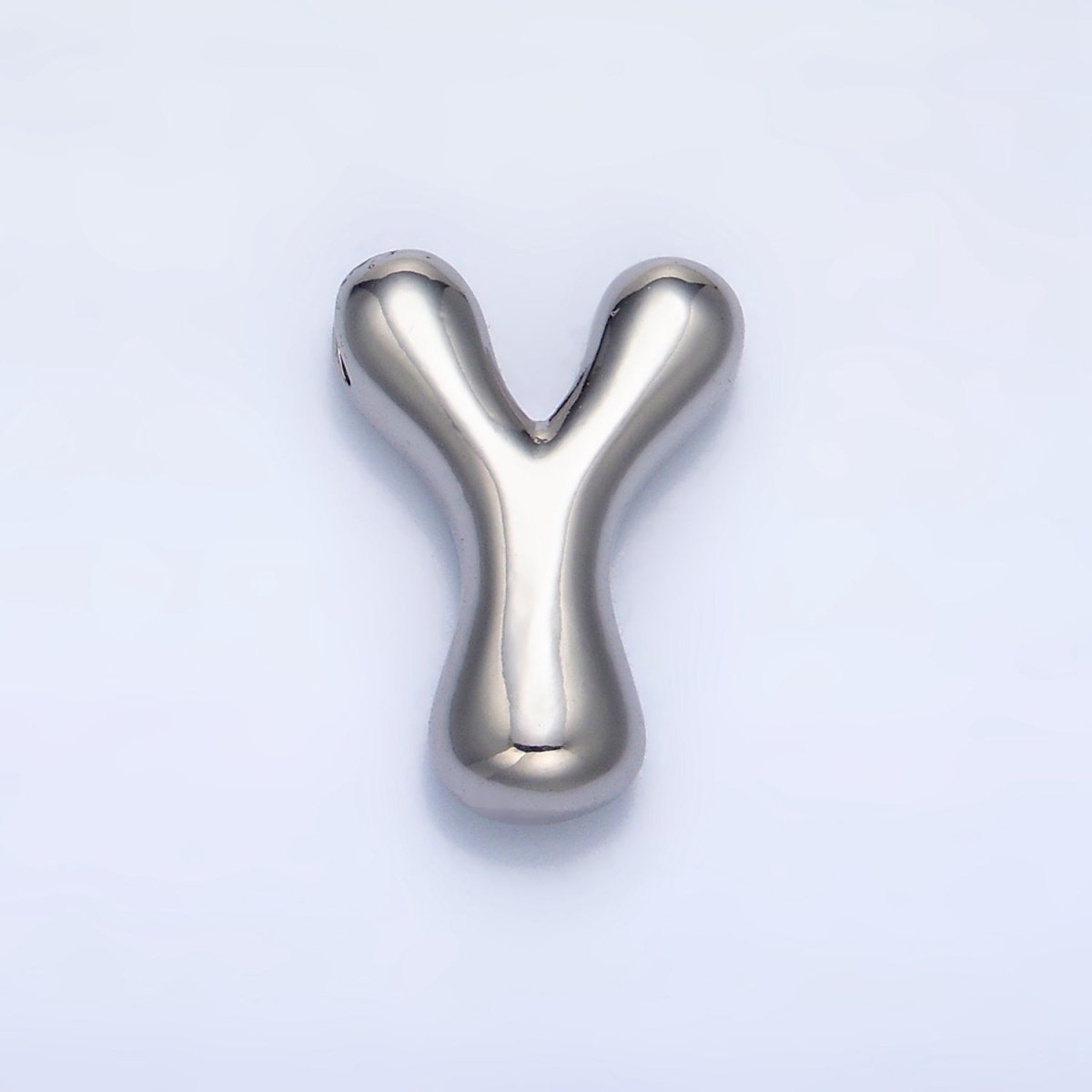 White Gold Filled Groovey Chubby Balloon Letter Initial Pendant | A1643 - A1655 - DLUXCA