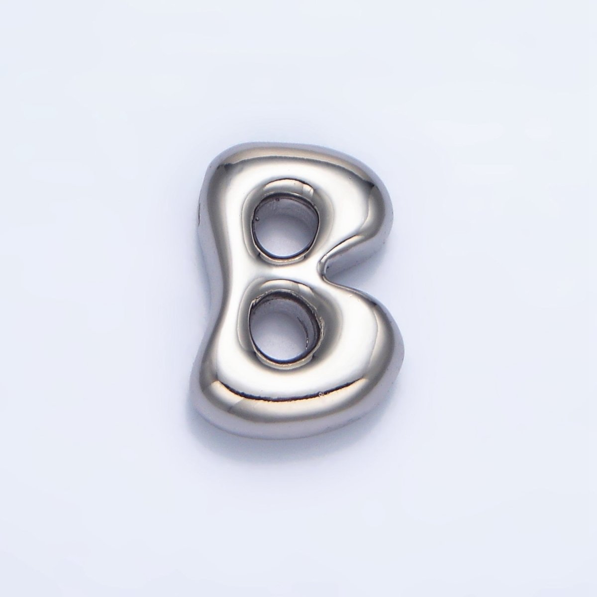 White Gold Filled Groovey Chubby Balloon Letter Initial Pendant | A1643 - A1655 - DLUXCA