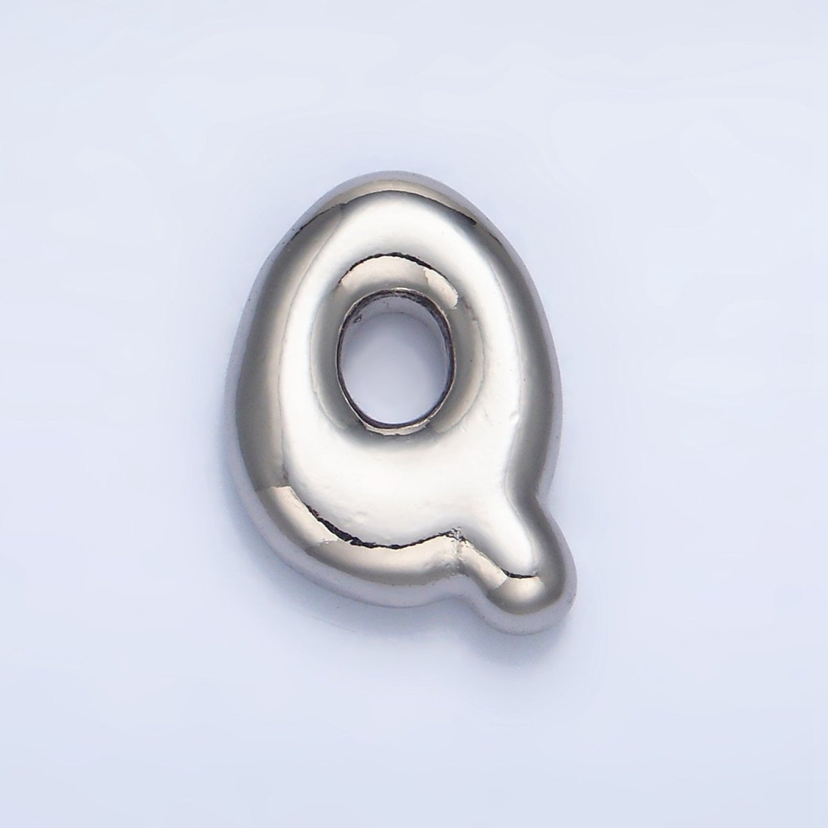 White Gold Filled Groovey Chubby Balloon Letter Initial Pendant | A1643 - A1655 - DLUXCA