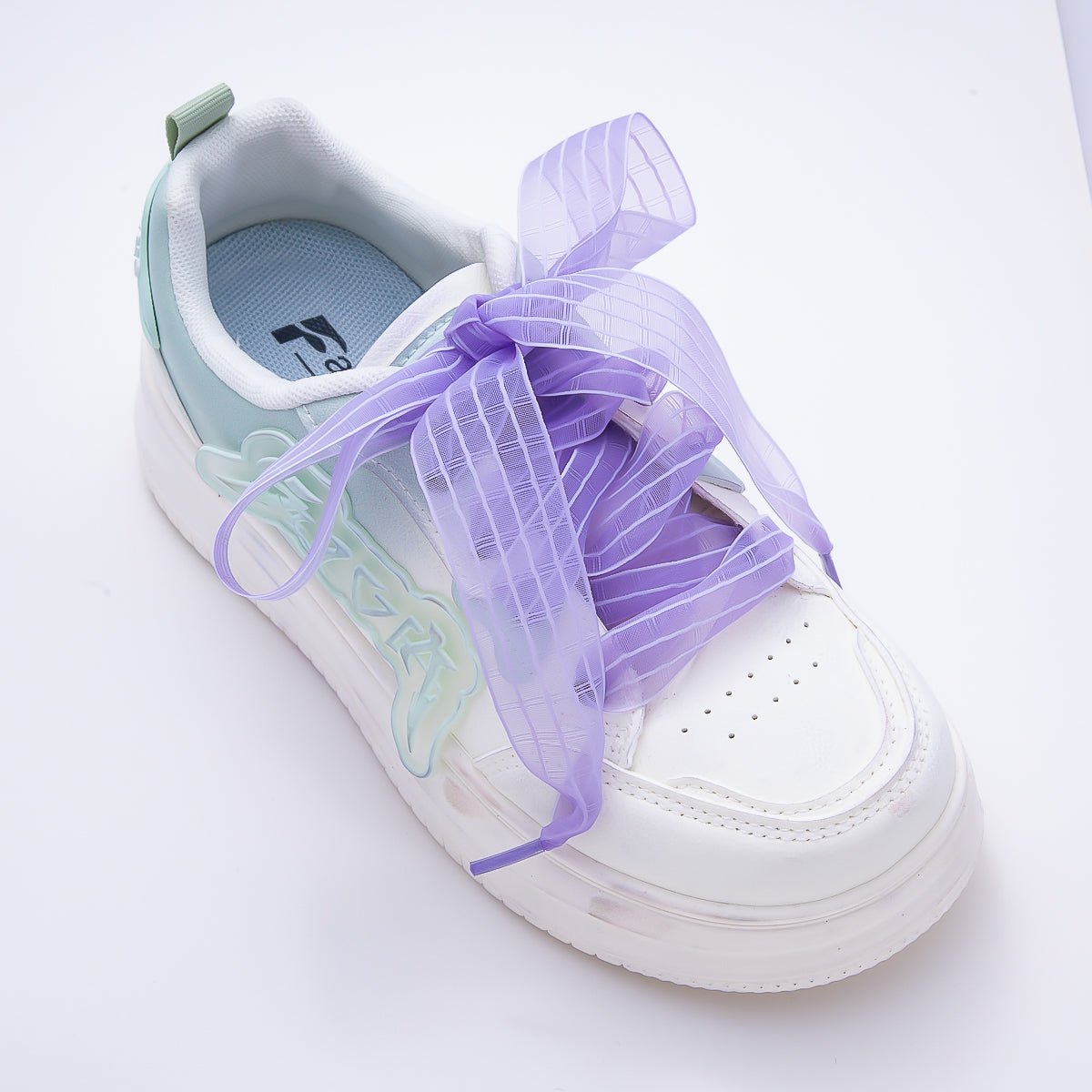 Yellow, Pink, Blue, Purple, Beige, Green Stripe Ribbon Shoelace Accessories | WB-00364 ~ WB-00369 - DLUXCA