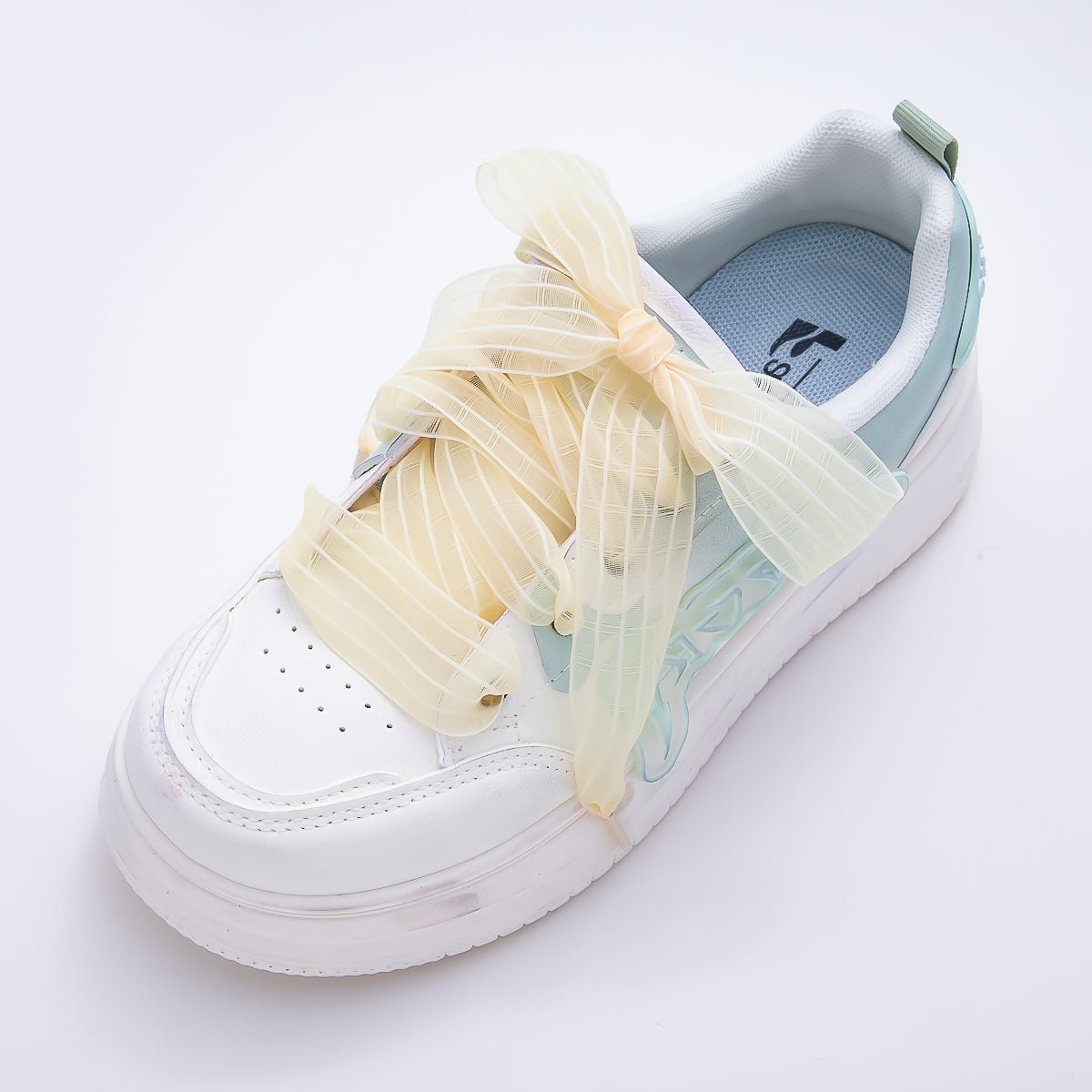 Yellow, Pink, Blue, Purple, Beige, Green Stripe Ribbon Shoelace Accessories | WB-00364 ~ WB-00369 - DLUXCA