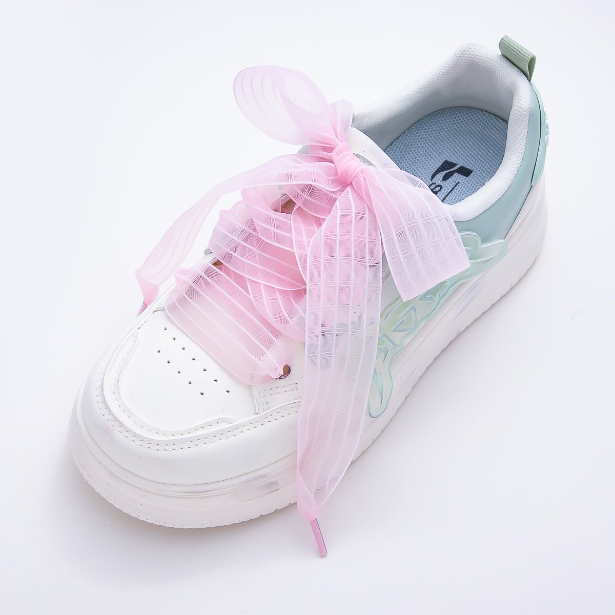 Yellow, Pink, Blue, Purple, Beige, Green Stripe Ribbon Shoelace Accessories | WB-00364 ~ WB-00369 - DLUXCA