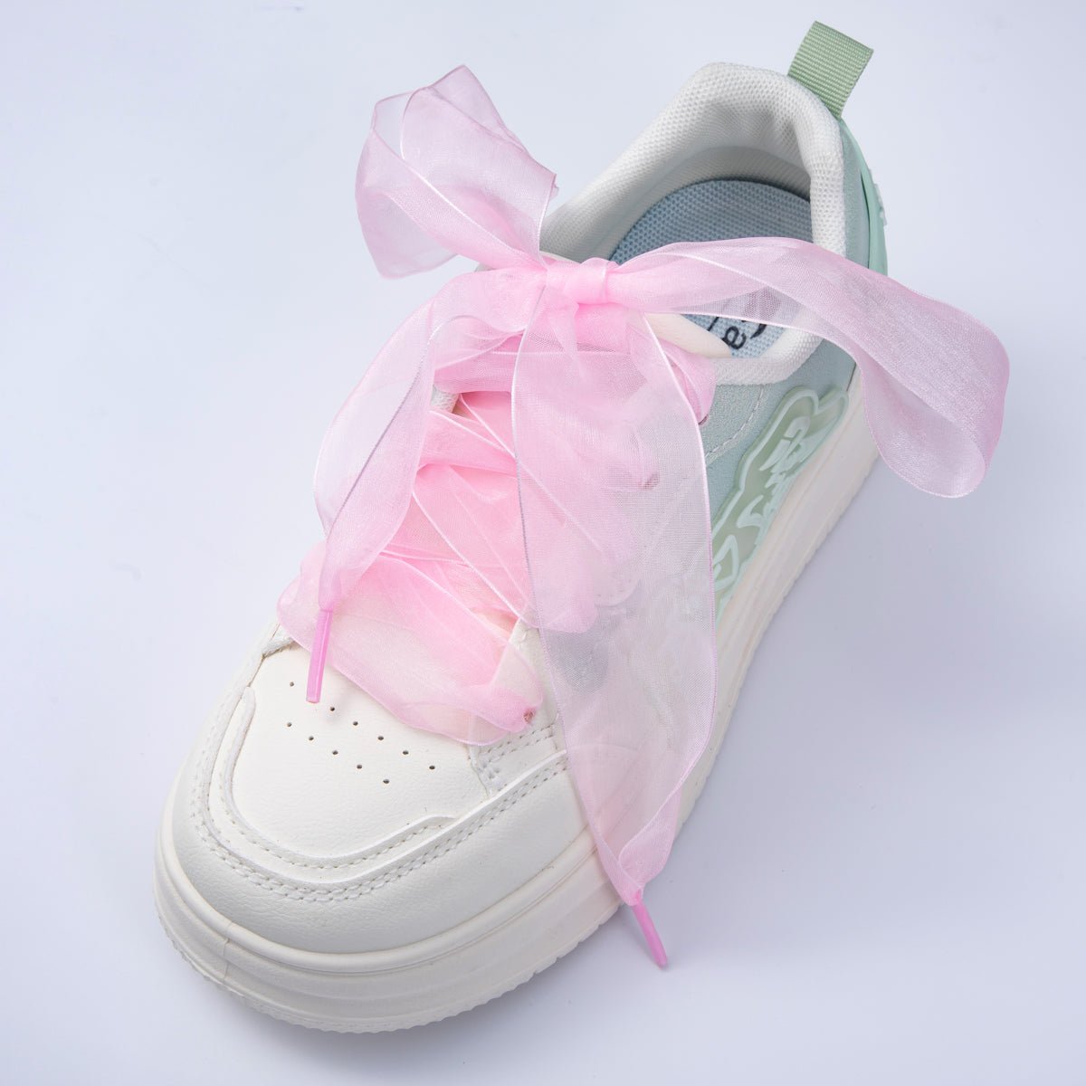 Yellow, Pink Sheer Chiffon Fabric Ribbon Shoelaces | WB00300 - WB00301 - DLUXCA