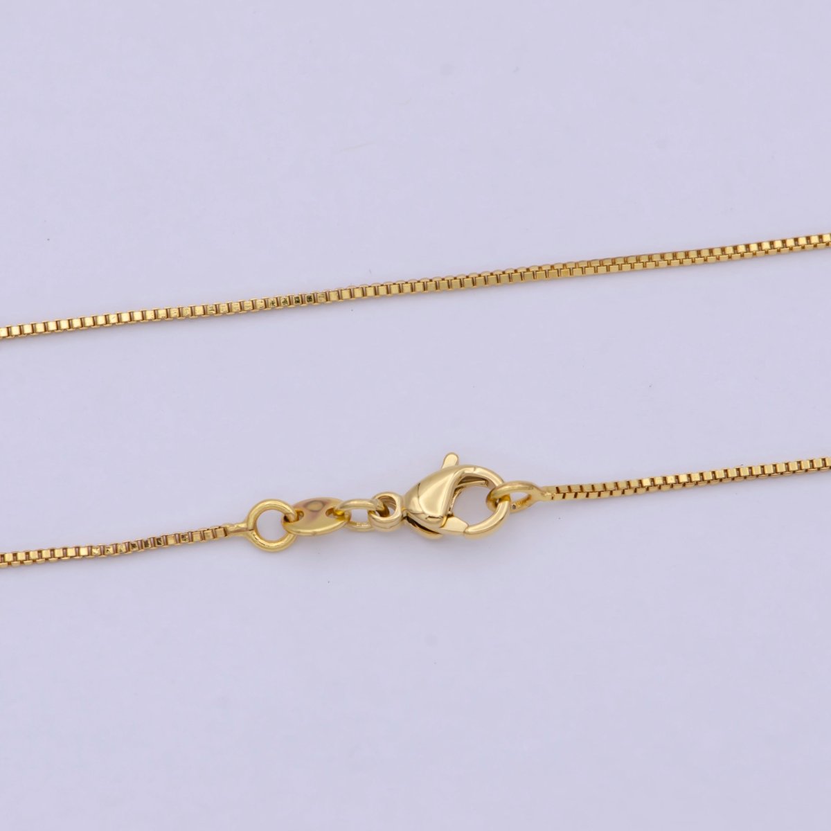 0.8 mm Chain box necklace, 24k gold filled chain box, Dainty gold filled chain, minimalist necklace 16 inch chain | WA-742 Clearance Pricing - DLUXCA