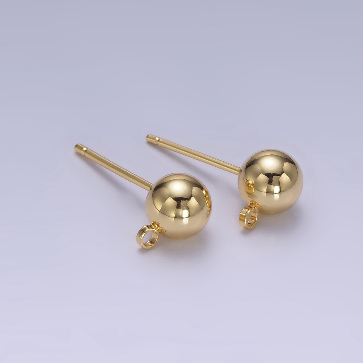 1 pair 3,5,6mm Small Ball Stud Earrings Ball 14K Gold Filled Post Earring with Closed Loop for Earring Supply Z-673 Z-678 - DLUXCA