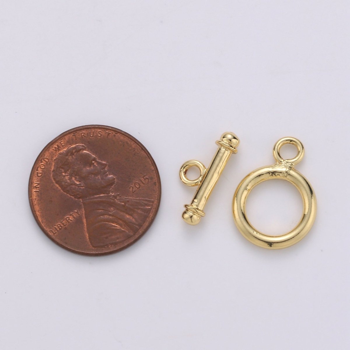 1 set Simple Gold Toggle Clasp For Necklace Bracelet DIY Jewelry Making L-056 - DLUXCA