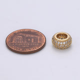 Tiny Gold/Silver Crystal Round Ring Supplies CZ Mini Geometric Micro Pave Jewelry Supply Component - DLUXCA