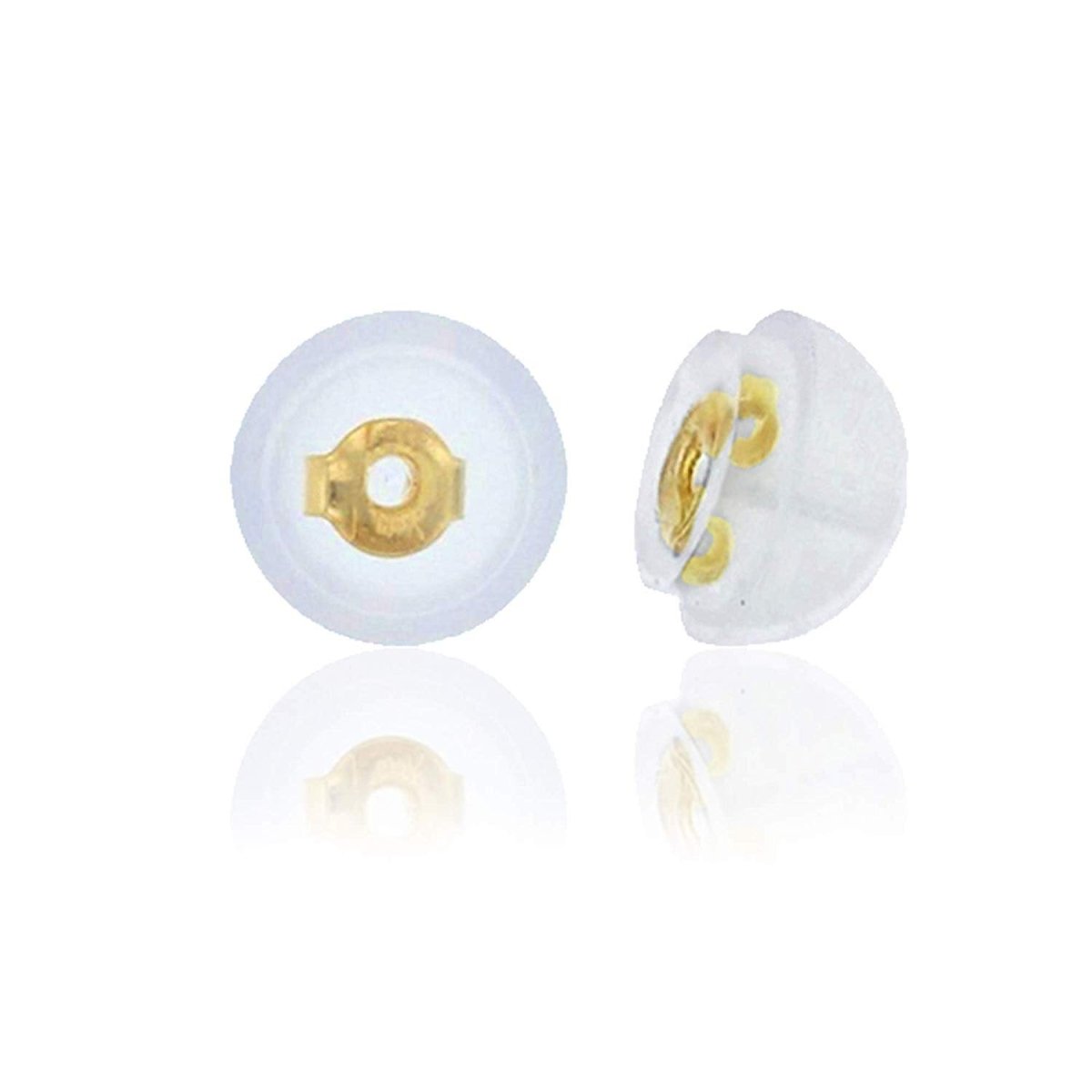 10 pair Gold Earring Backs Soft Clear Silicone Padded Mushroom Safety Grip Earring Backings Secure Hypoallergenic Pierced Studs Silver Back K-921 K-922 - DLUXCA