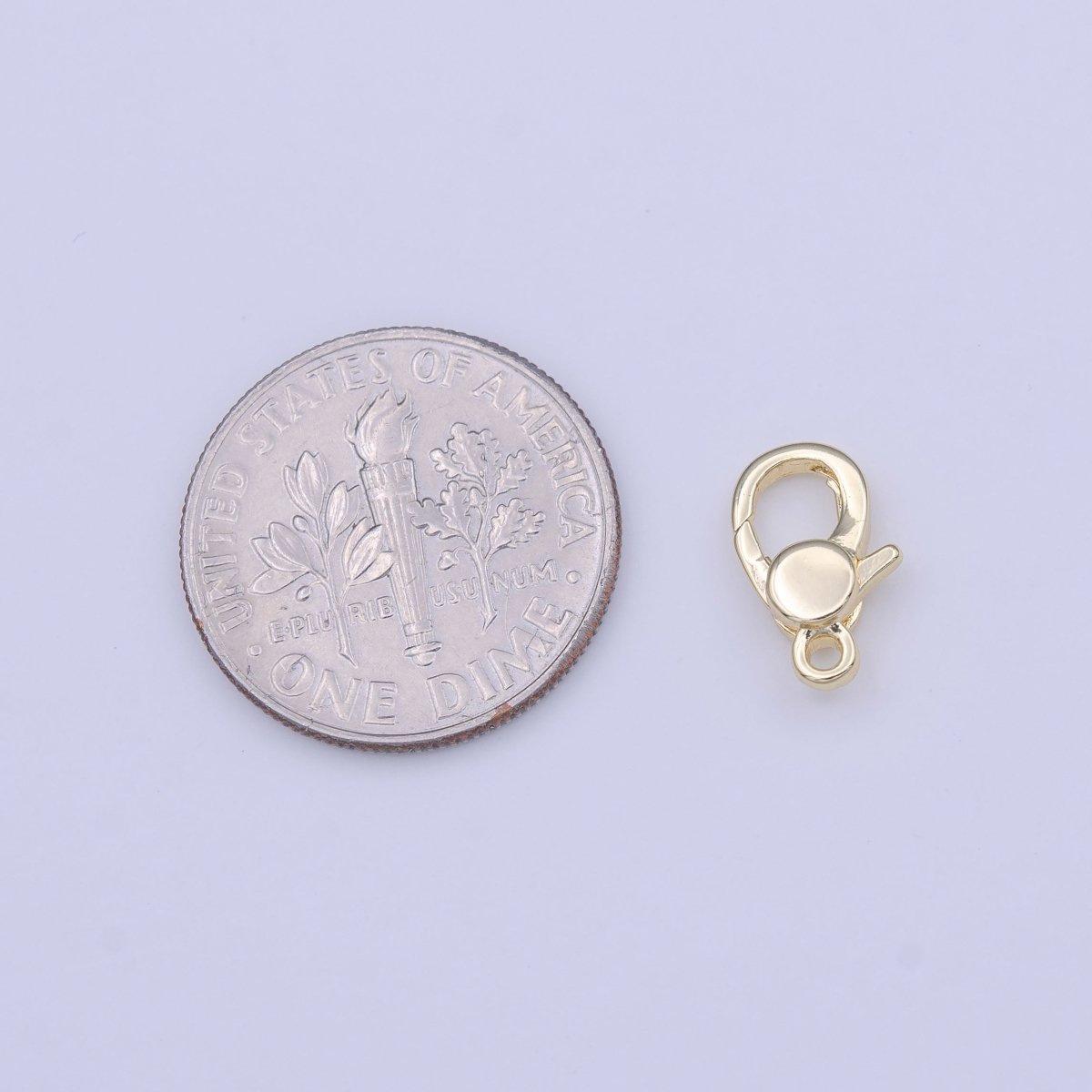 10.6mm Rounded Gold Lobster Clasps Closure Jewelry Making Supply | K-273 - DLUXCA