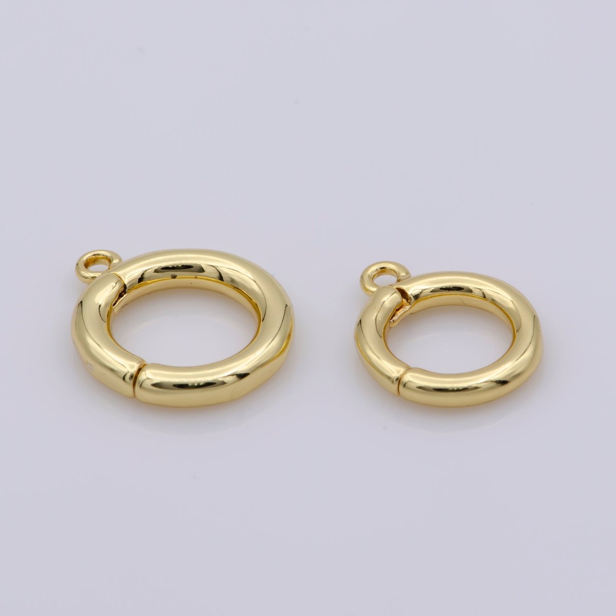 10mm, 12mm Gold Clicker Ring Clicker Clasp Charm Open Link Holder Clicker Clasp Jewelry Making Supplies Gold Filled Findings K-912 K-913 - DLUXCA