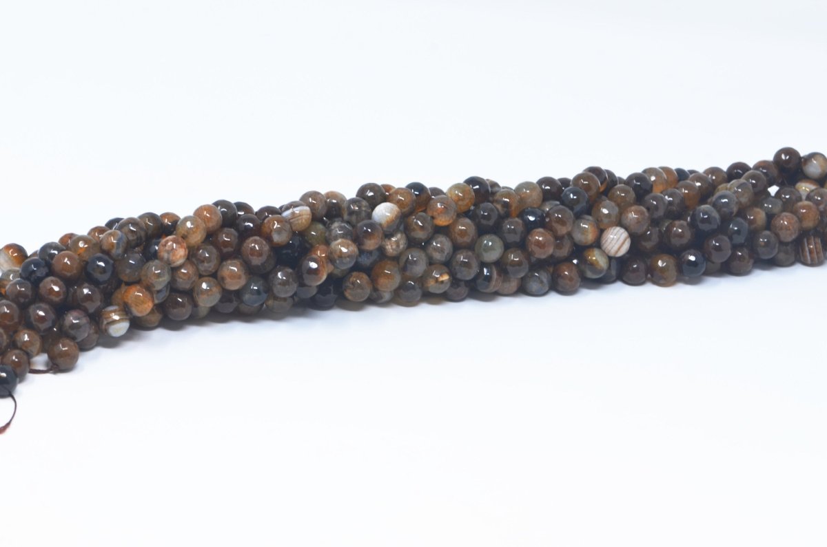 10mm Botswana Agate Beads Beads Natural Gemstone Round Loose High Quality in Smooth Round Full 15 inch Strand - DLUXCA