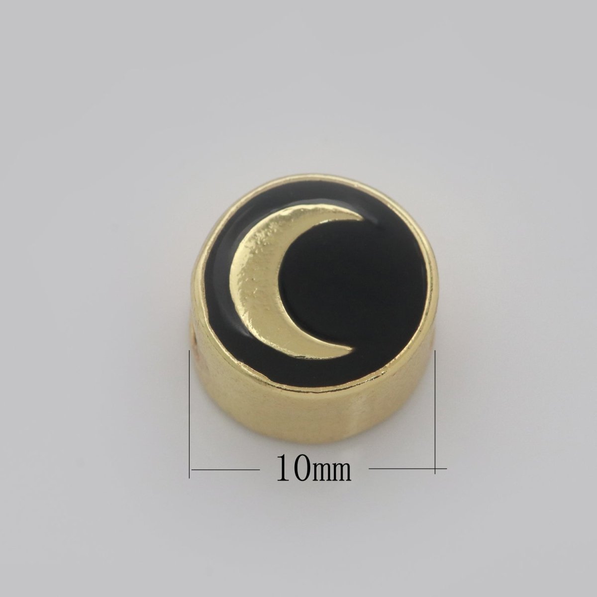 10mm enamel Round bead Add on Symbol bracelet bead personalized bracelet jewelry Moon, Star, Thunder, Heart, Happy Face, Virgin Mary Design B-696 to B-707 - DLUXCA