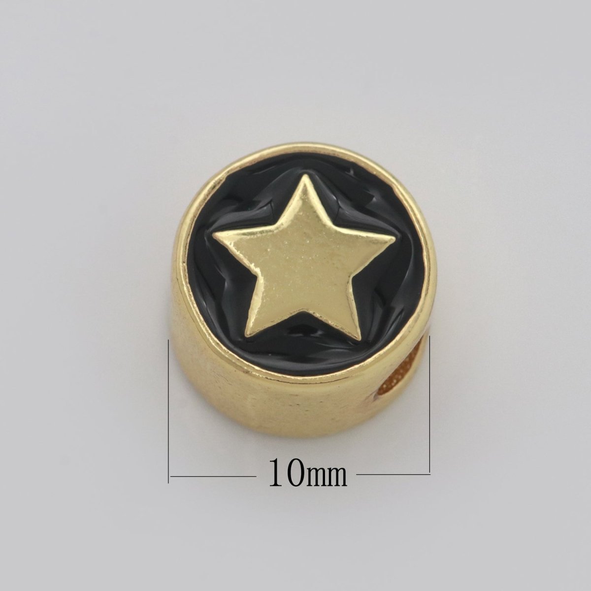 10mm enamel Round bead Add on Symbol bracelet bead personalized bracelet jewelry Moon, Star, Thunder, Heart, Happy Face, Virgin Mary Design B-696 to B-707 - DLUXCA