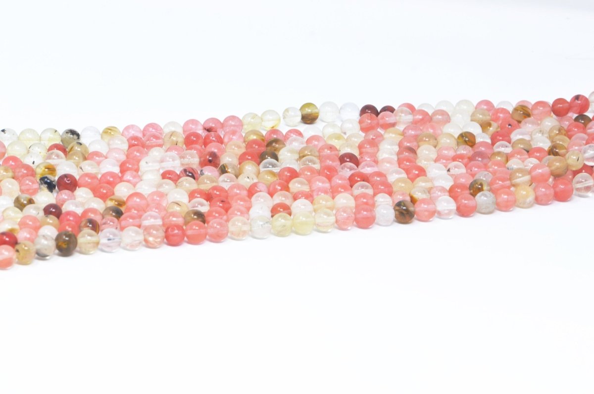 10mm Volcano Cherry Quartz Beads Natural Gemstone Stone Beads Clear Pink Beads Smooth Natural Stone 1 Full Strand 15" High Quality - DLUXCA