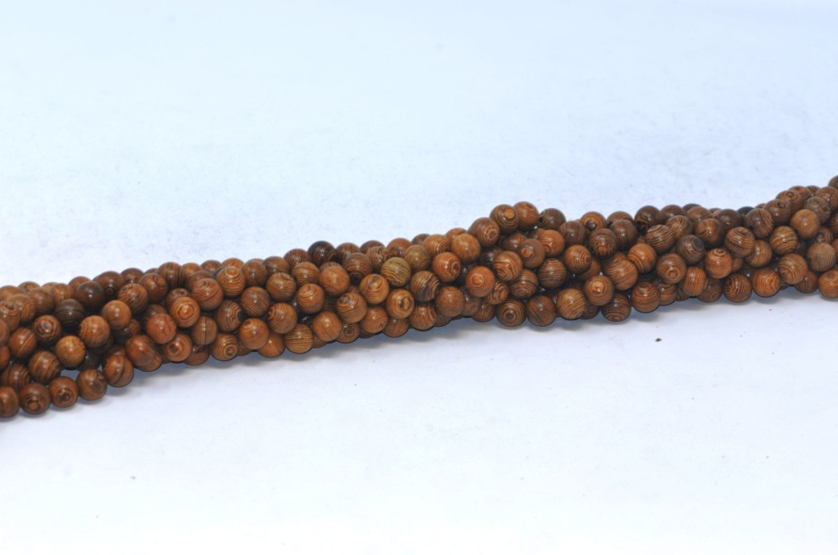 10mm Wenge Wood Beads, Sandal Wood Beads, Approximately 40 Beads Per Strand Length 15.5 inches - DLUXCA