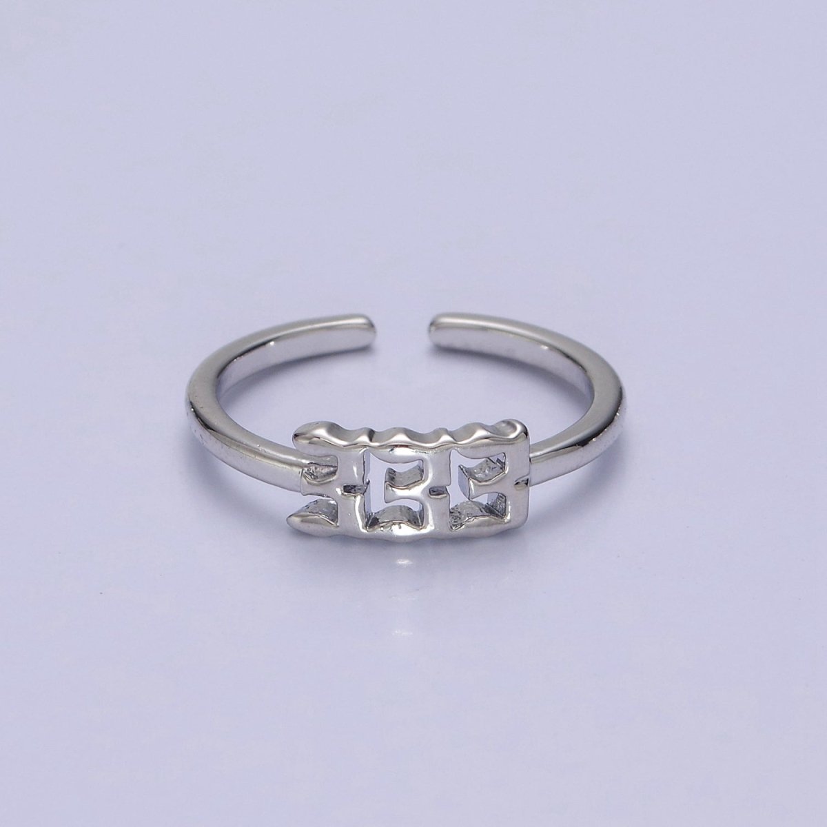 111 222 333 444 555 777 999 888 Angel Number Ring Silver