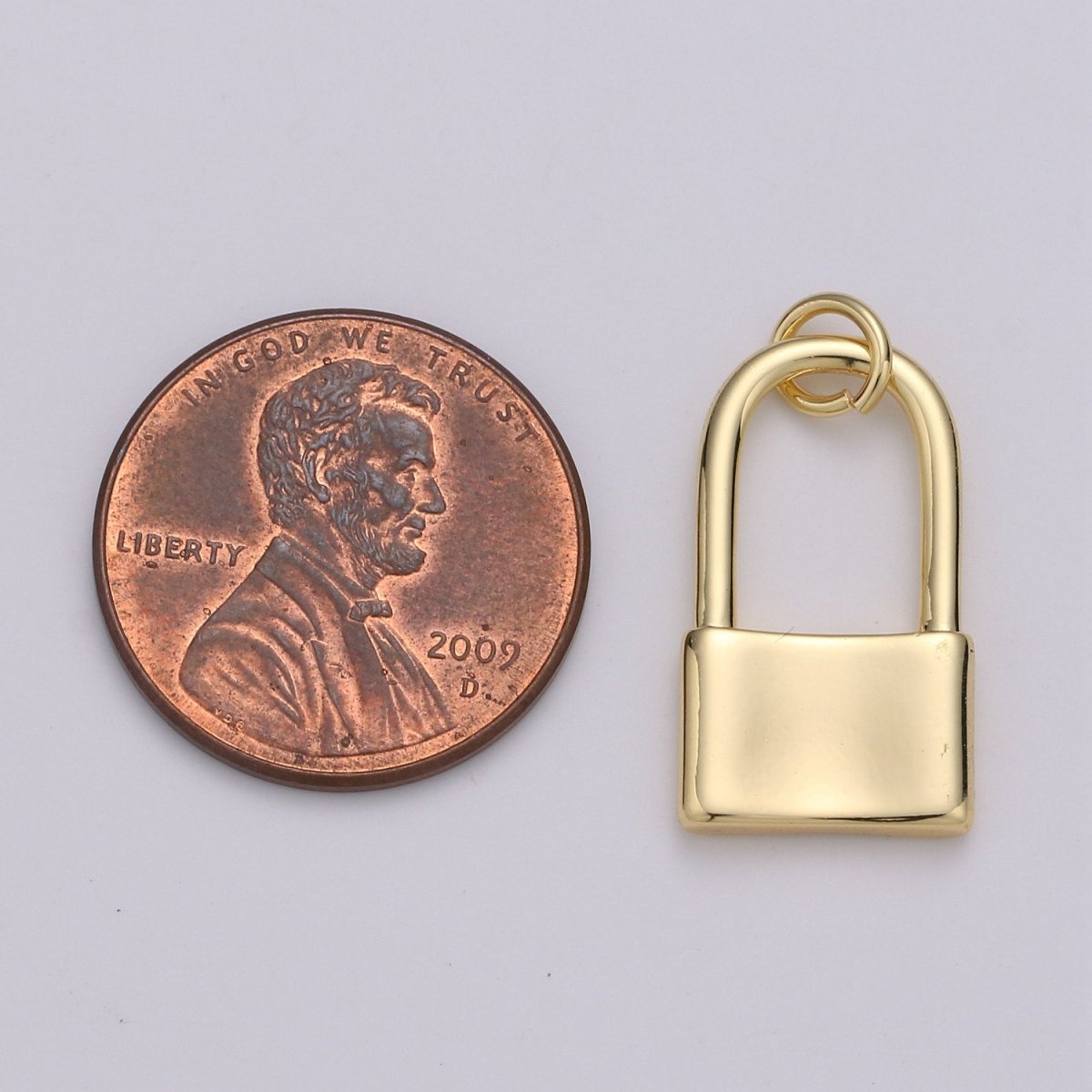 11X19mm Dainty padlock charm in 24k gold filled lock charm for earring bracelet necklace. Tiny small dainty gold lock charm D-672 - DLUXCA