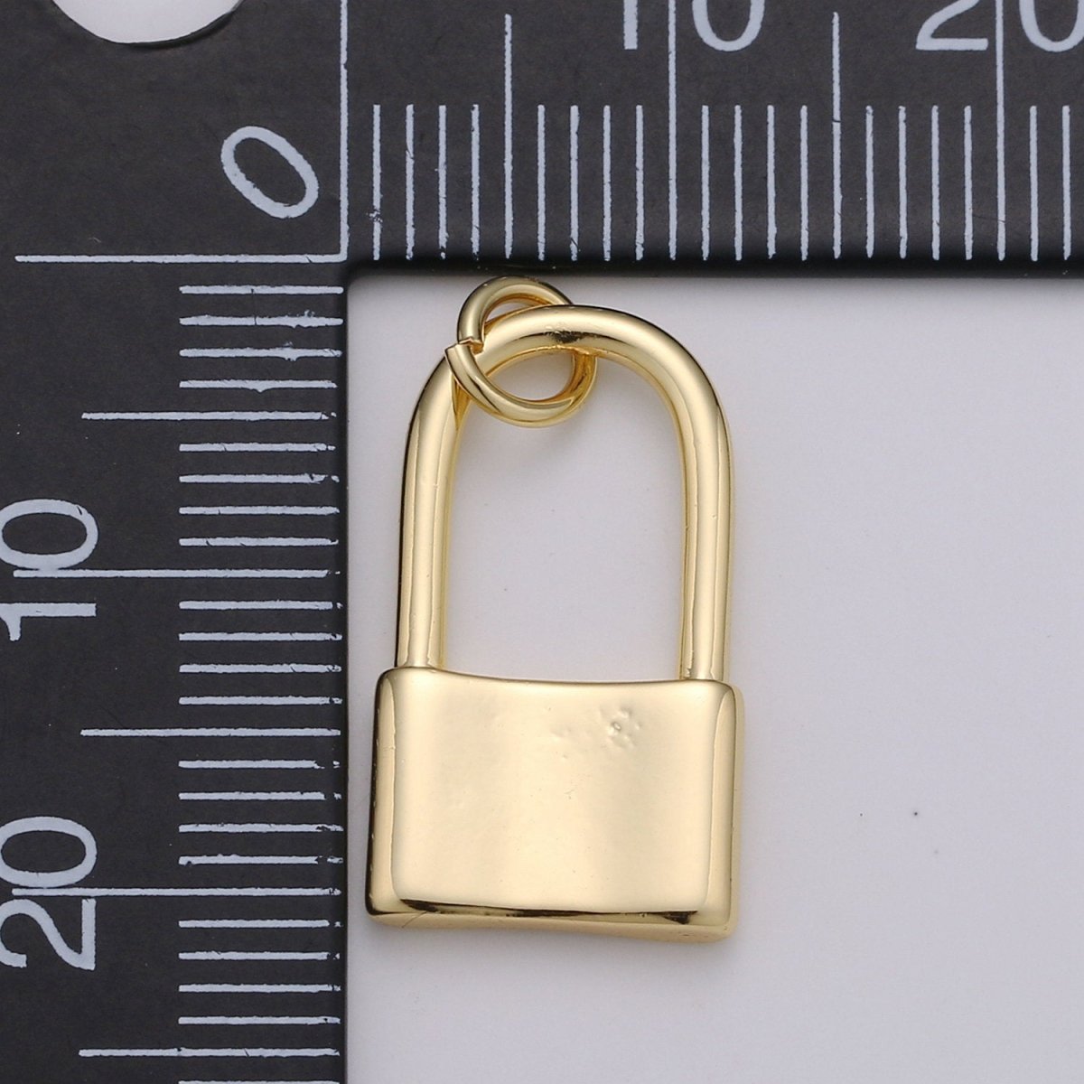 11X19mm Dainty padlock charm in 24k gold filled lock charm for earring bracelet necklace. Tiny small dainty gold lock charm D-672 - DLUXCA