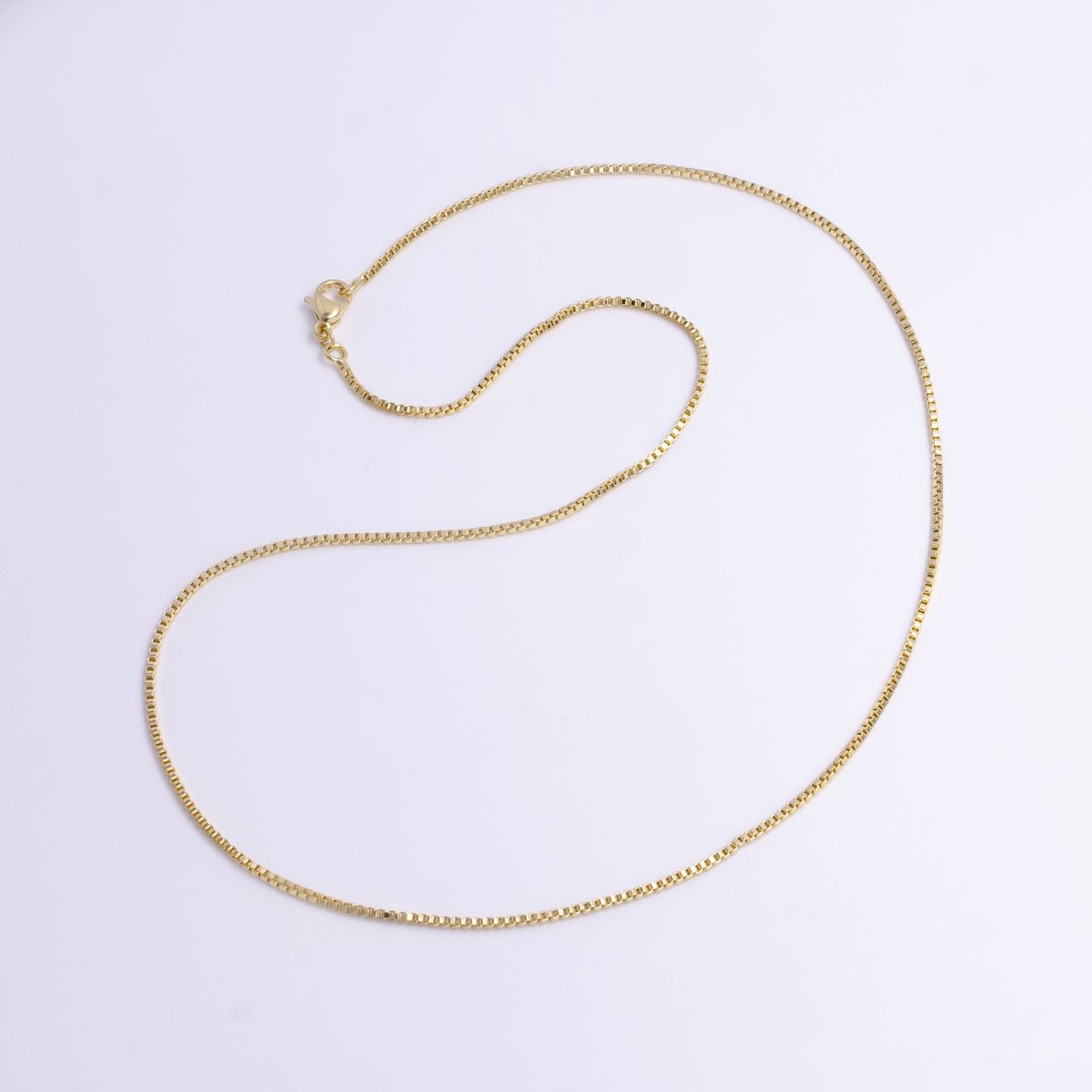 1.2mm Box 17.5 Inch Dainty Layering Chain Necklace | WA-1896 Clearance Pricing - DLUXCA