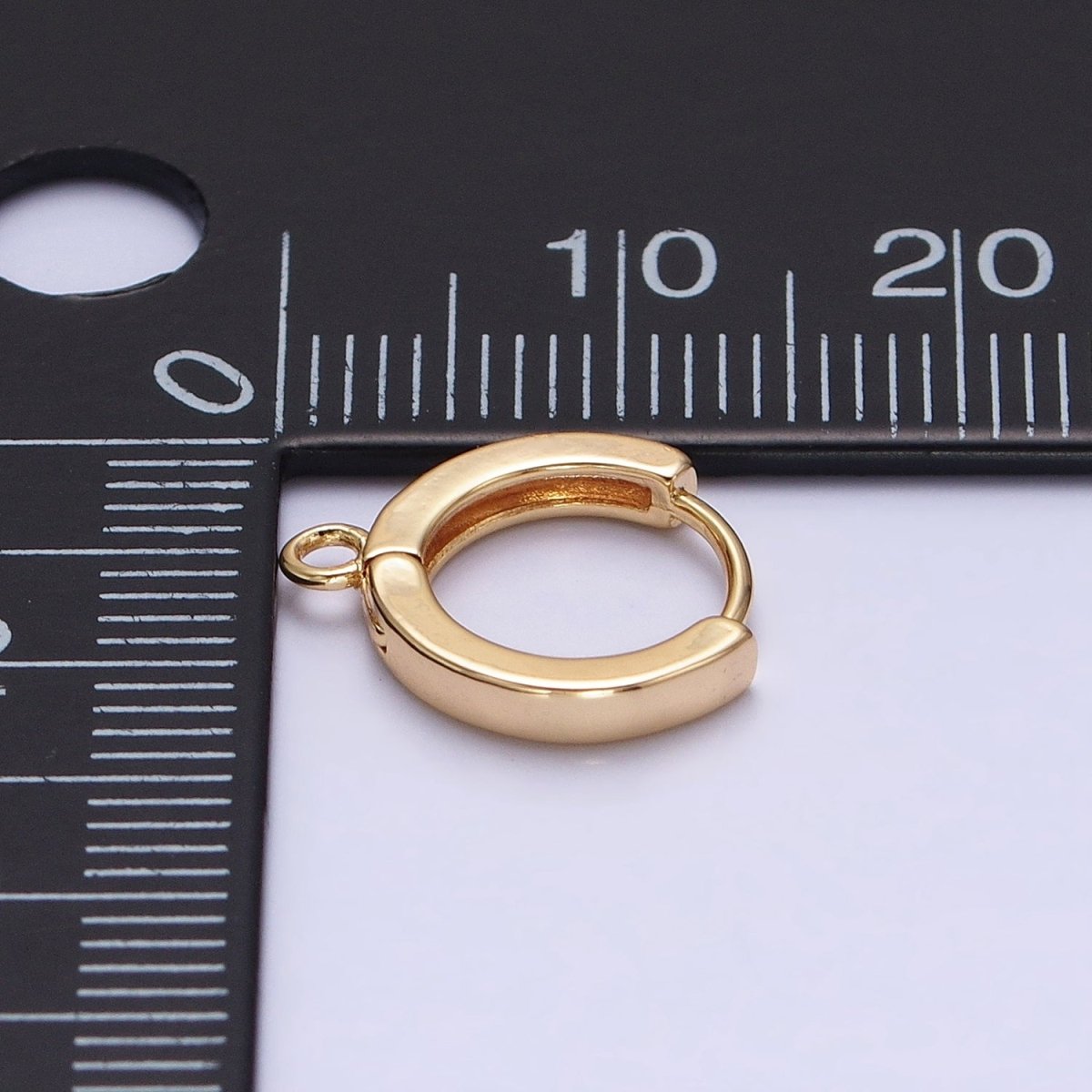 12mm Round Huggie Open Loop Earrings Supply in Gold & Silver | Z-288 Z-289 - DLUXCA
