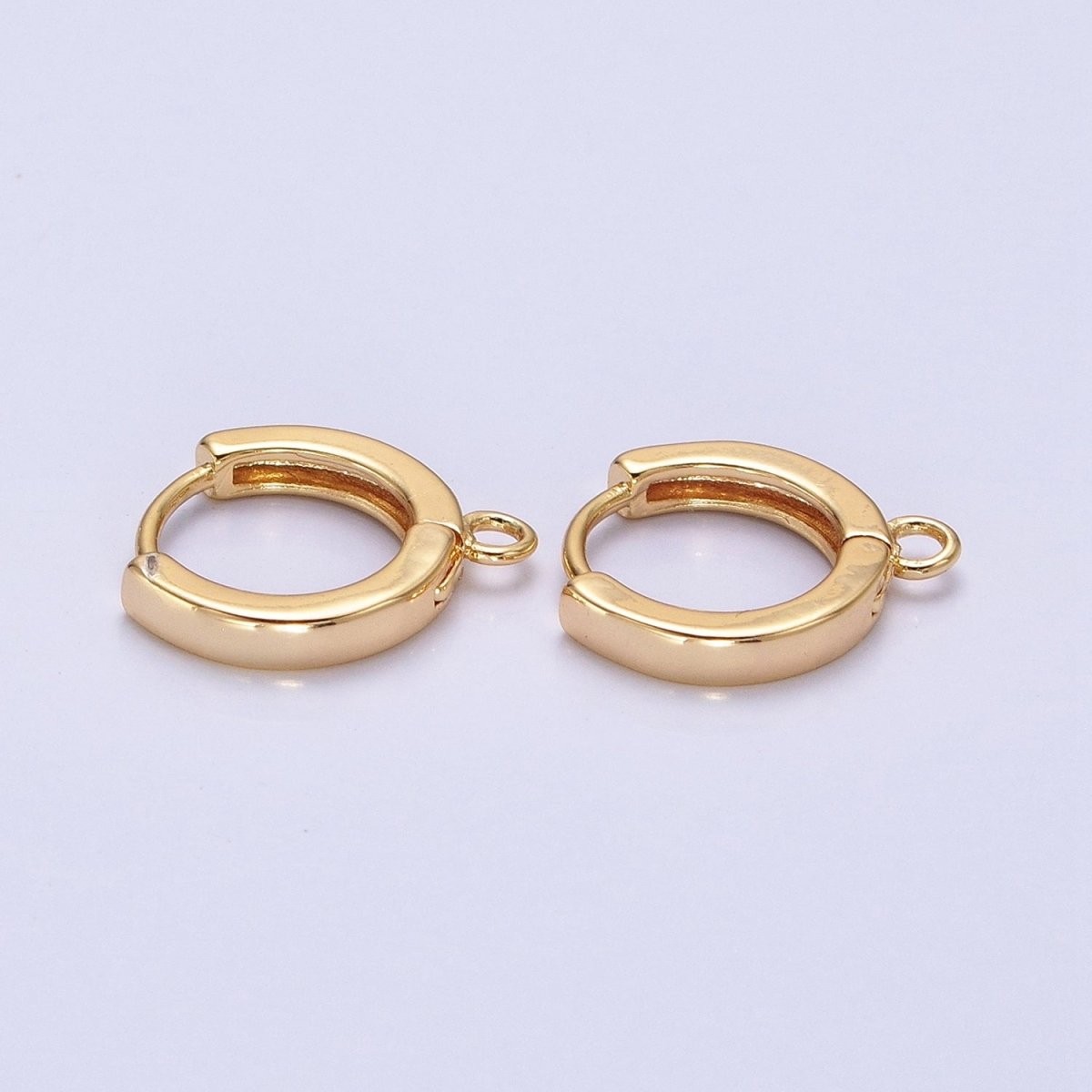 12mm Round Huggie Open Loop Earrings Supply in Gold & Silver | Z-288 Z-289 - DLUXCA