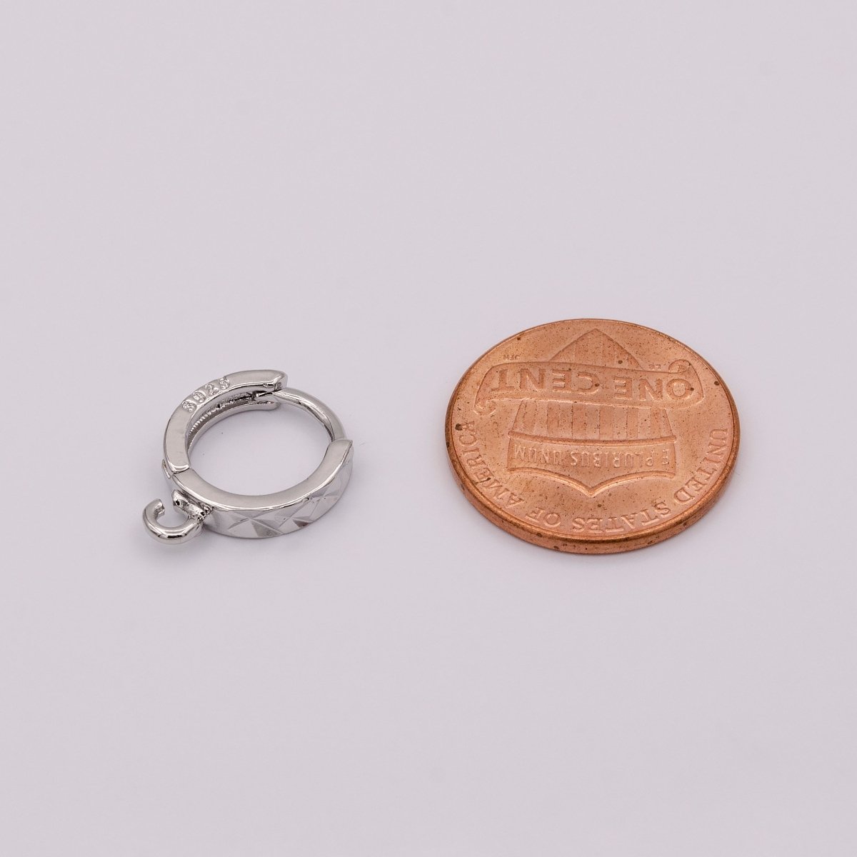 12mm Silver Cartilage Open Loop Huggie Earrings Supply | Z-362 - DLUXCA
