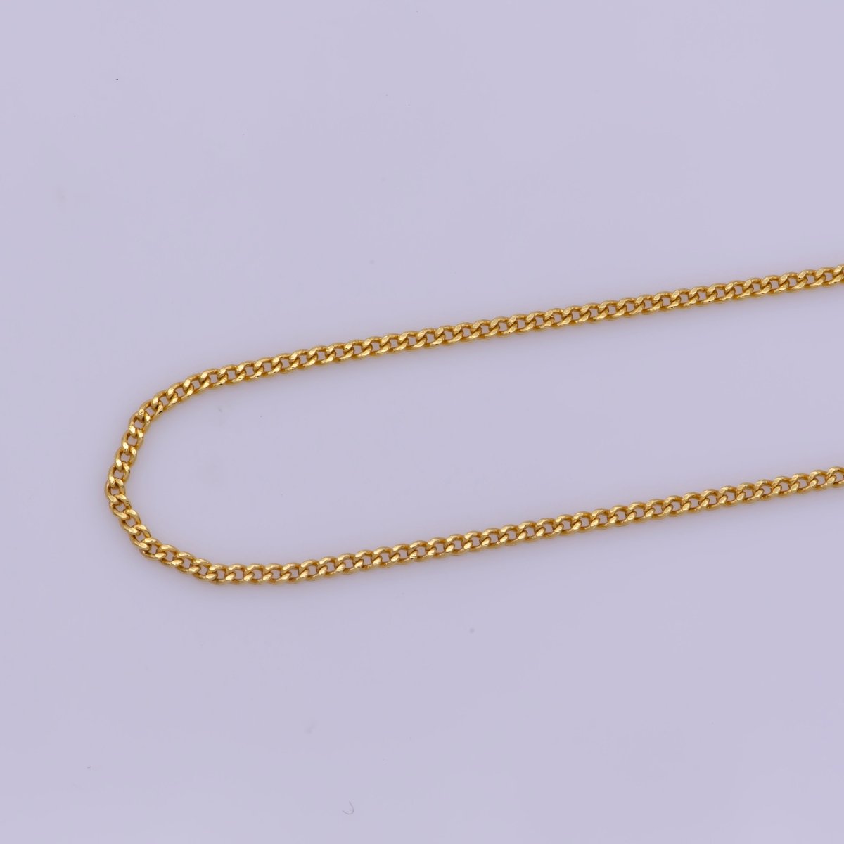 1.2mm Yellow Gold Cuban Link Chain Necklace - Miami Cuban Curb Links Men Women Chain Necklace | WA-386 Clearance Pricing - DLUXCA