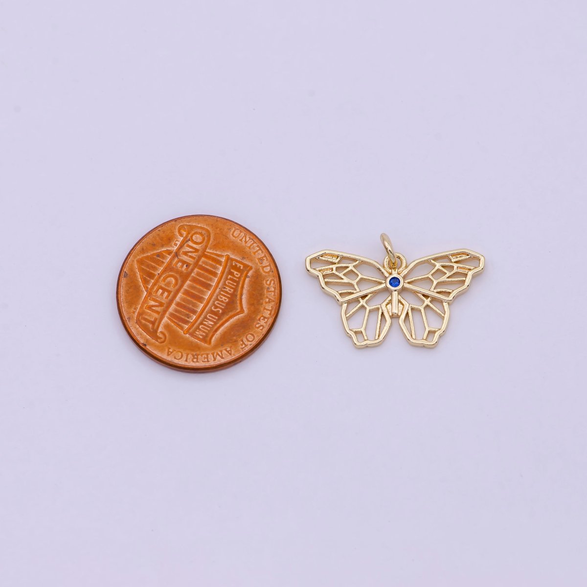 12x21mm Gold Butterfly Charm Cubic Pendant Gold filled Dainty Animal Origami Charm for Necklace Earring charm C-763 - DLUXCA